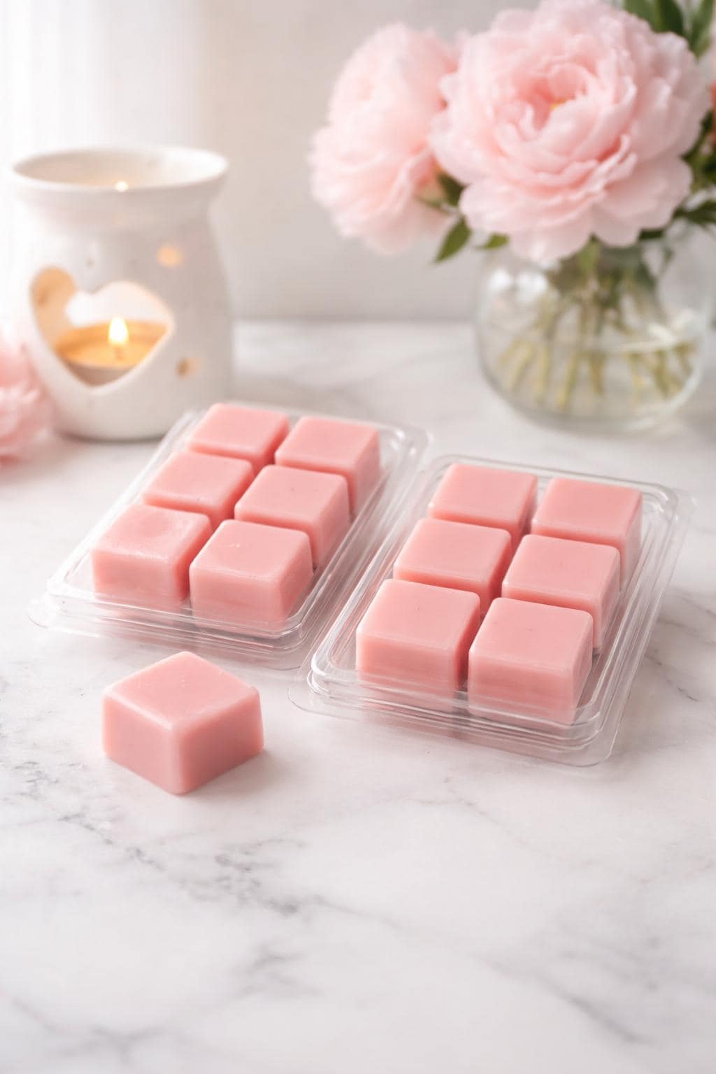 Rose Wax Melts | Blush Soy Wax Melts | Hand Poured | Romantic Scent | Home Fragrance