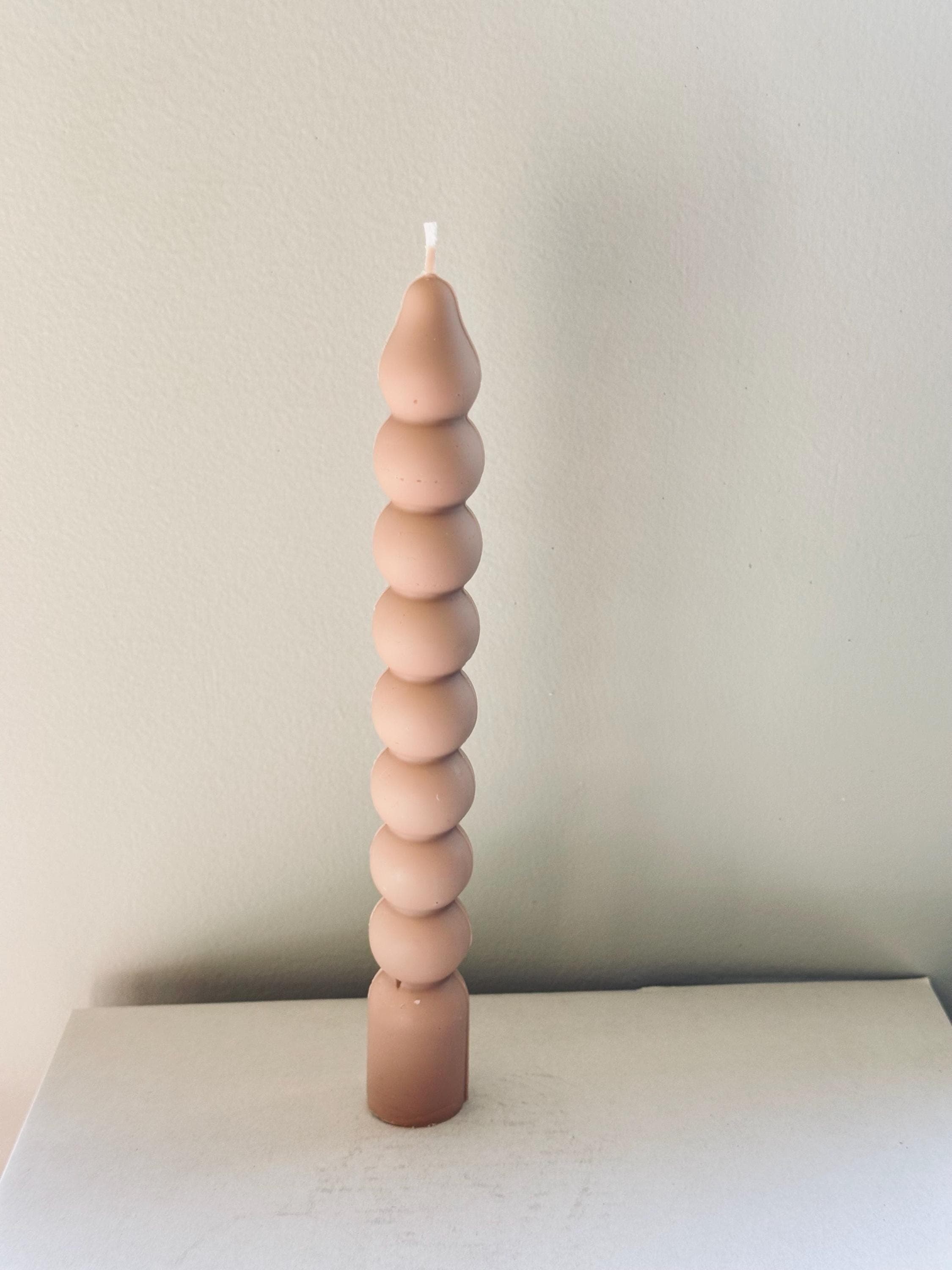 Bubble Taper Candle – Minimalist Beige Candle, Modern Home Decor, Handmade Soy Candle - image 5