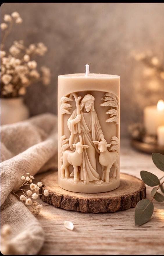 Jesus Candle | Catholic Prayer Candle | Religious Home Decor | Catholic Gift