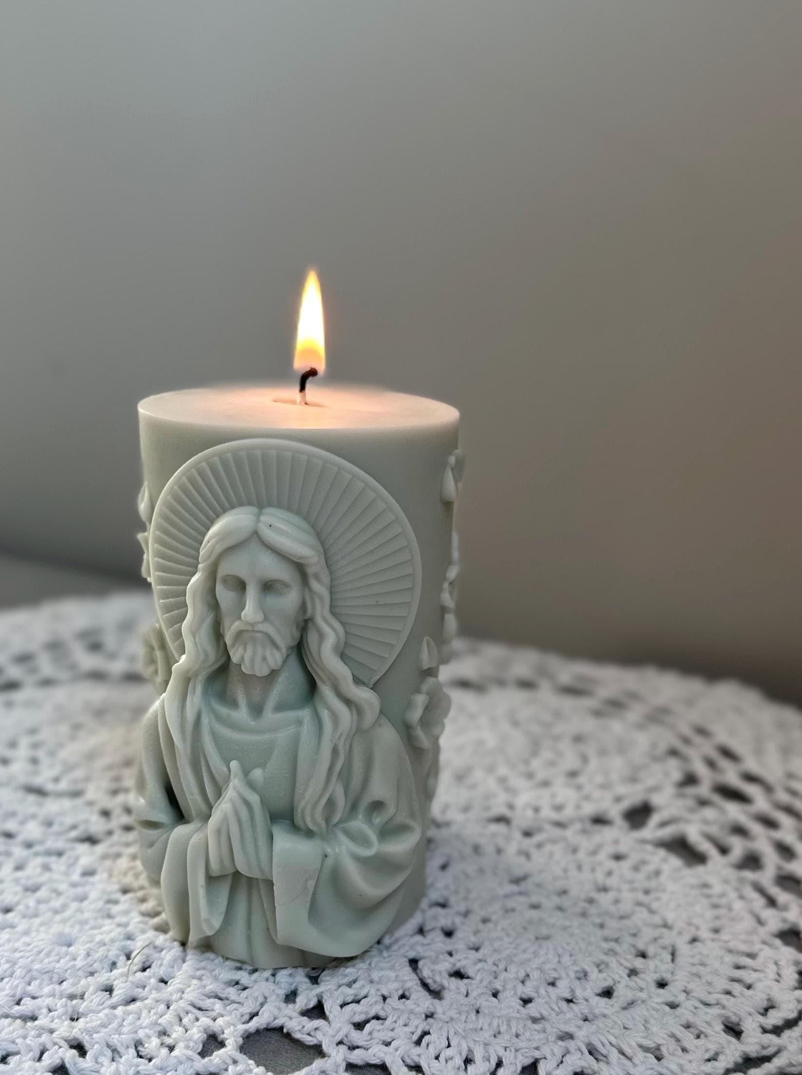 Jesus Candle | Christian Home Decor | Prayer Candle | Religious Gift | Handmade Faith Candle