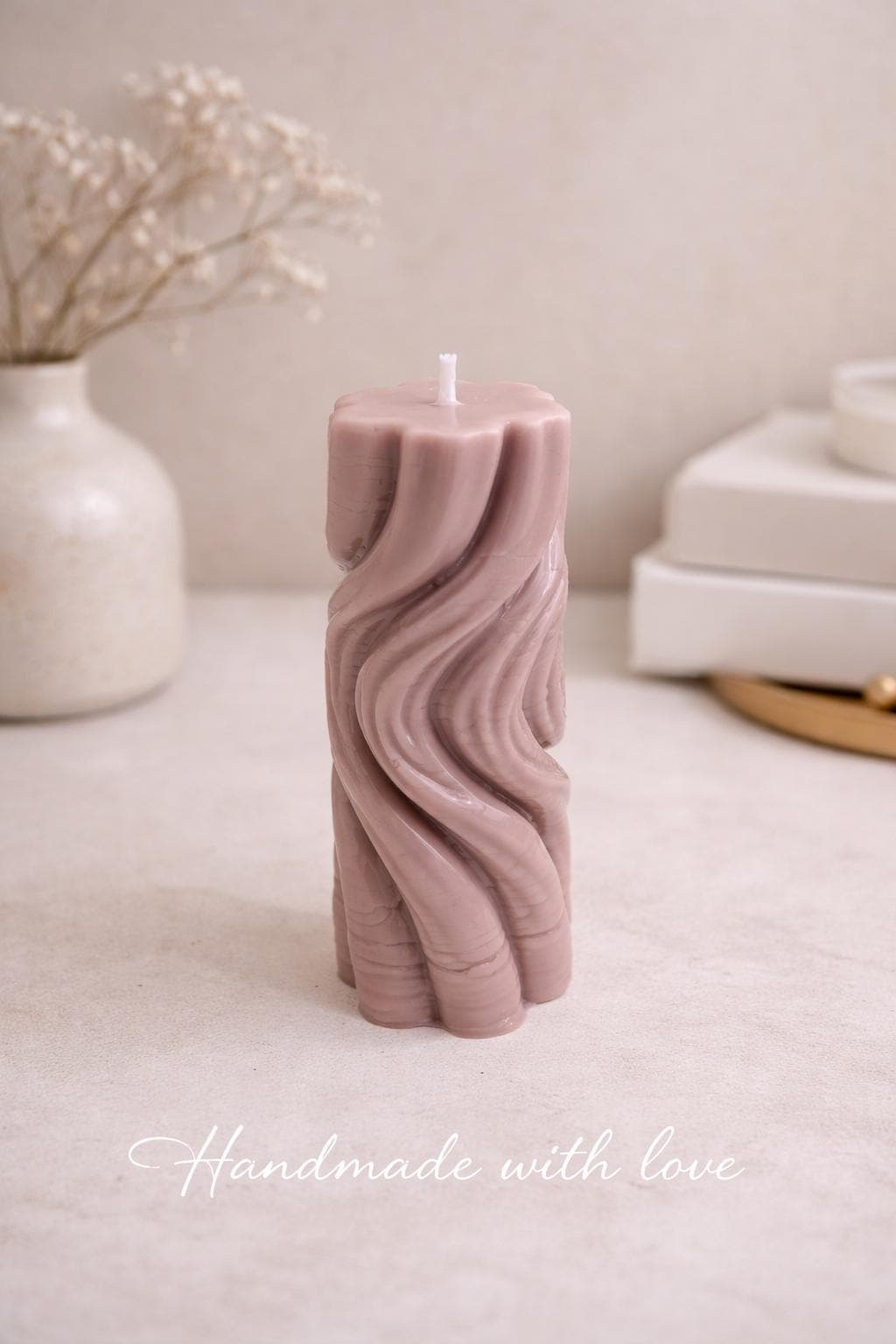 Spiral Soy Candle Modern Sculptural Candle  Neutral Aesthetic Home Deсоr