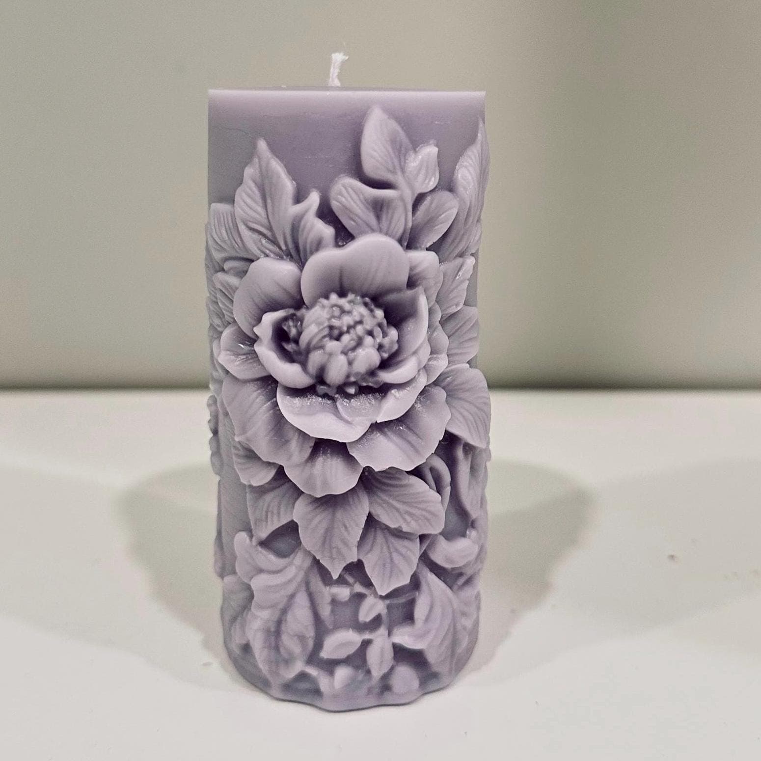 Peony Candle, Floral Pillar Candle, Handmade Soy Candle, Decorative Flower Candle, Blush Pink Gift for Her - image 3