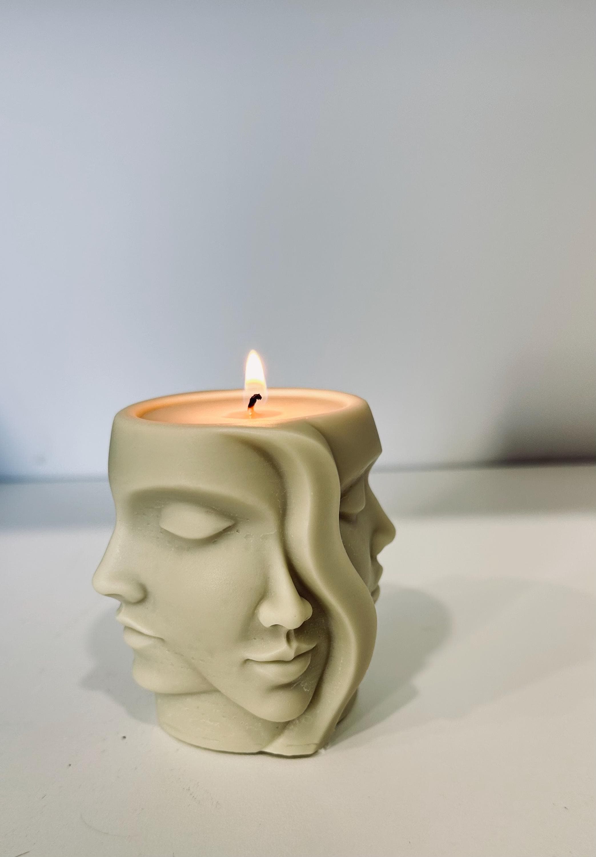 Face Sculpture Candle | Handmade Soy Wax | Aesthetic Decor | Modern Home | Unique Gift