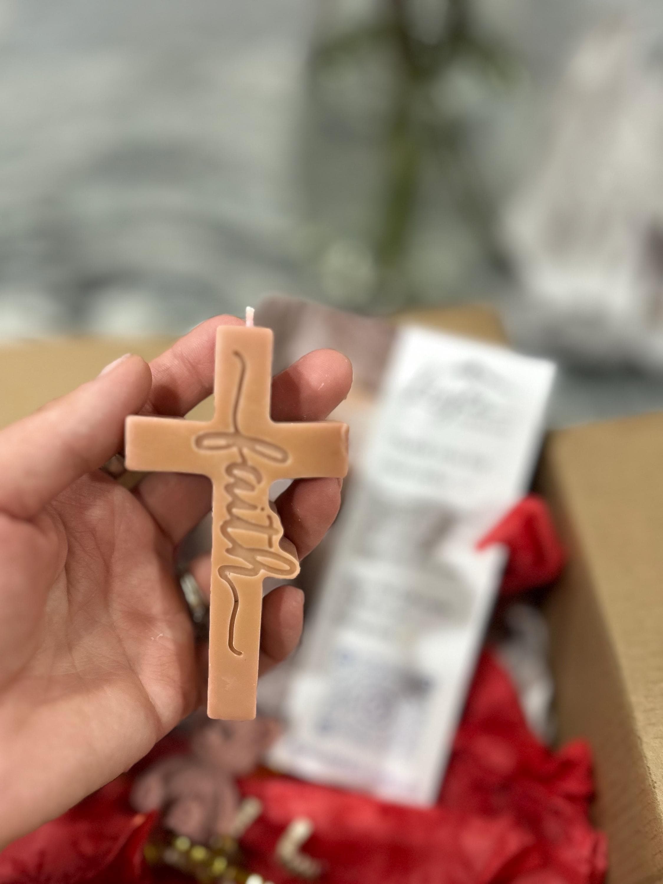 Faith Candle Set | Holy Family Candle | Cross Candle | Christian Gift Box | Religious Decor - image 4