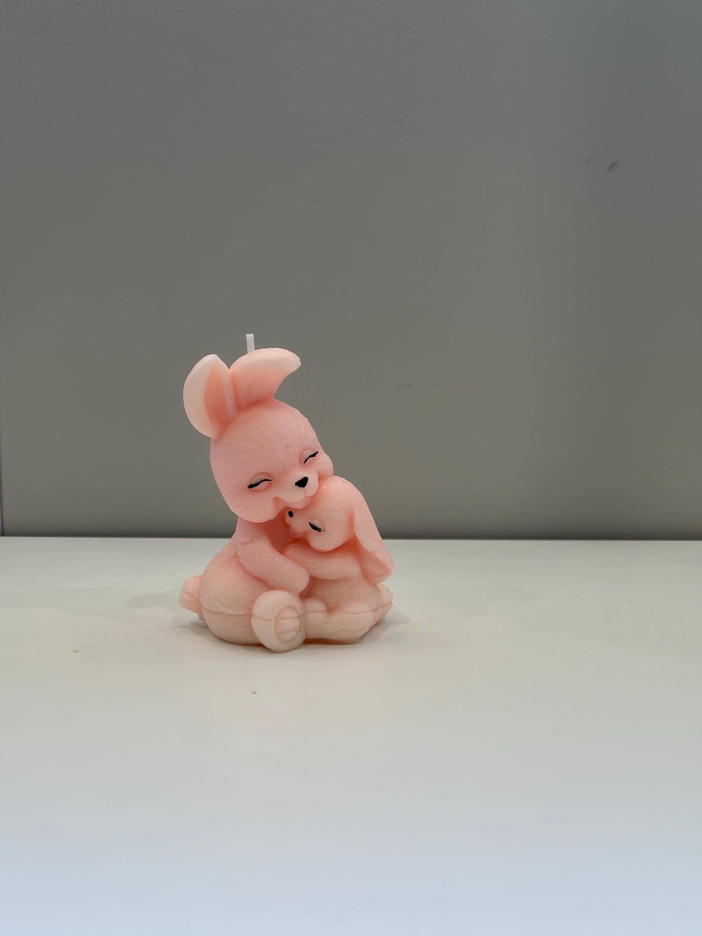 Cute Bunny Candle – Easter Gift – Handmade Pink Soy Wax Bunny – Nursery Decor - image 5