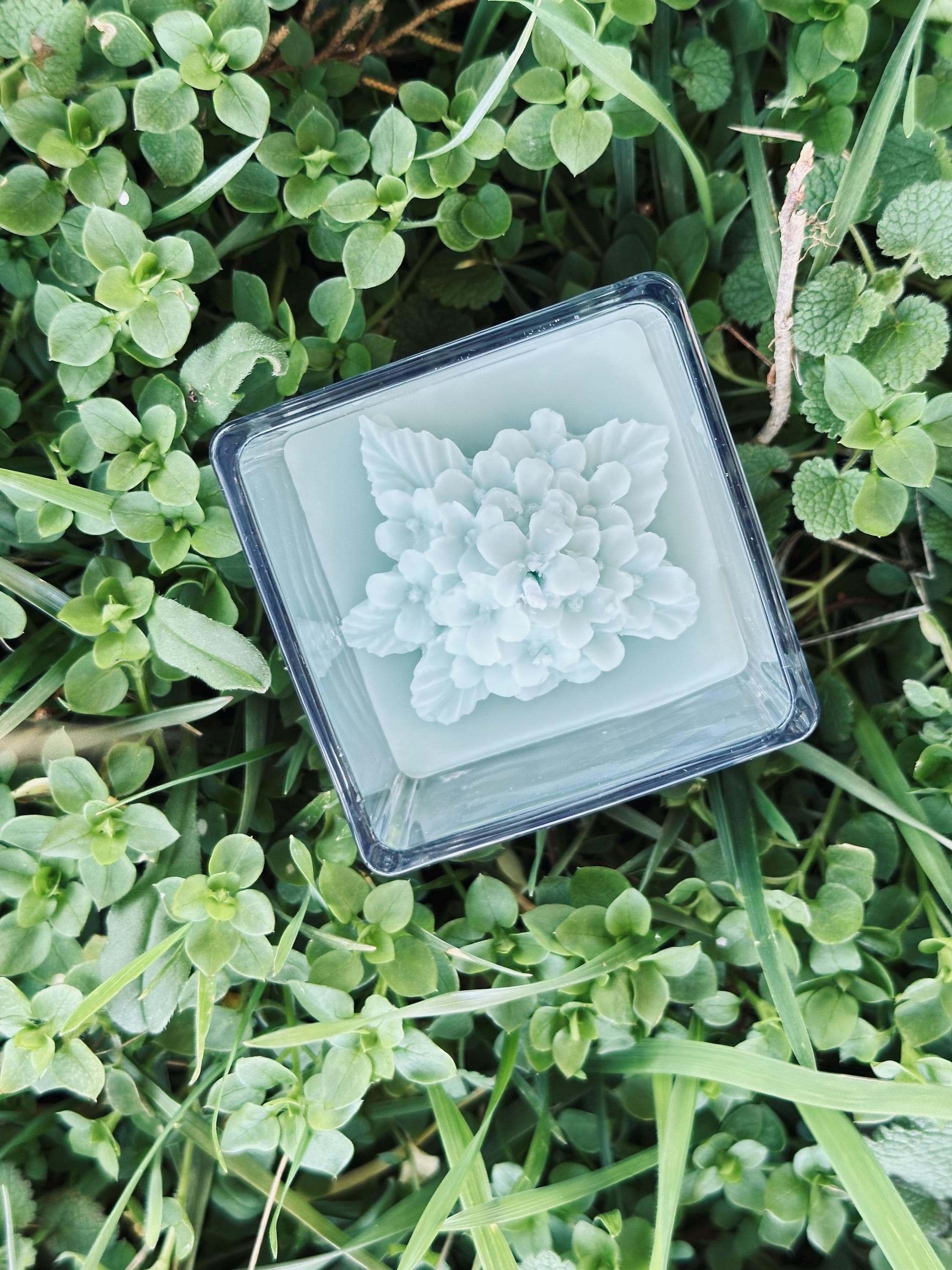 Floral Soy Candle in Glass Jar | Pink Rose Bloom or Mint Floral Bloom | Handmade Gift | Home Decor Candle - image 3