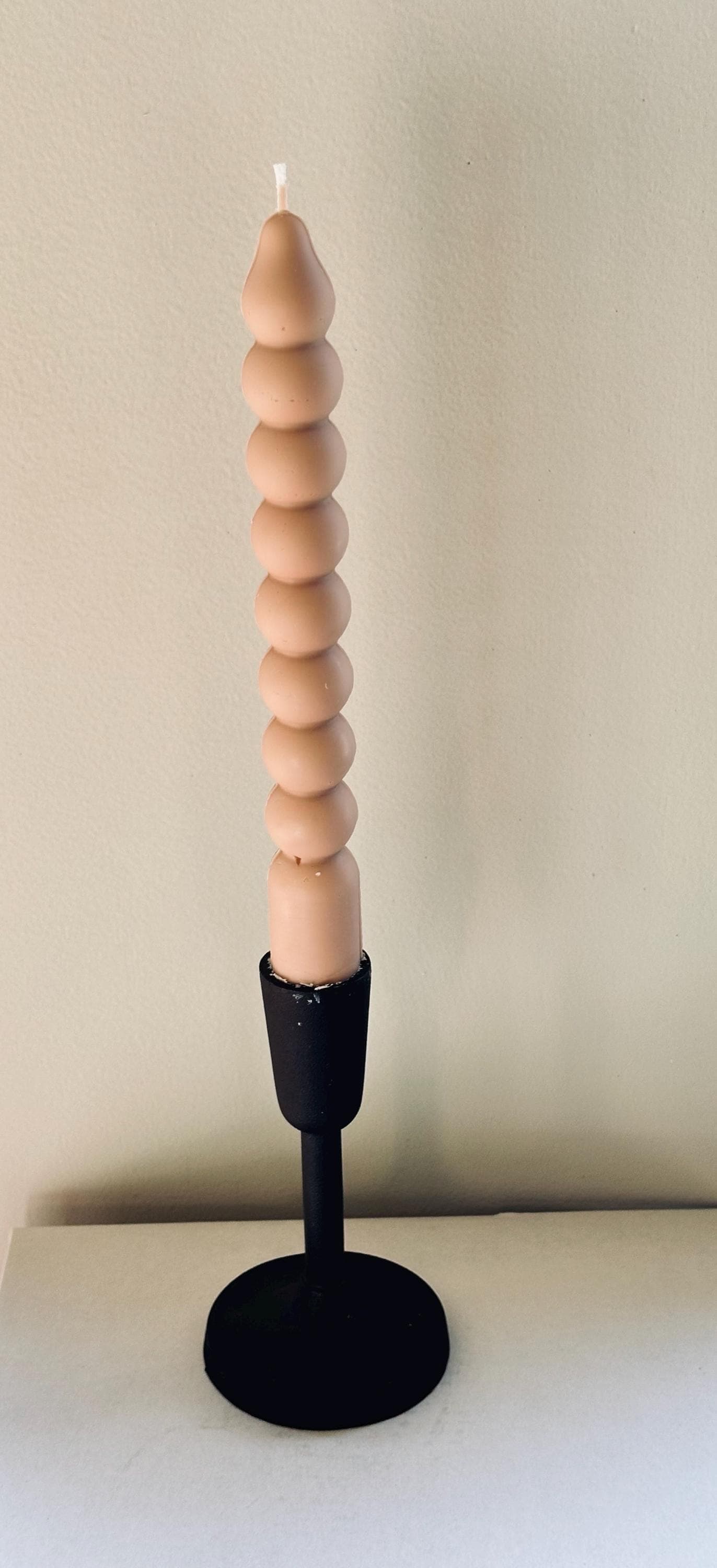 Bubble Taper Candle – Minimalist Beige Candle, Modern Home Decor, Handmade Soy Candle - image 3