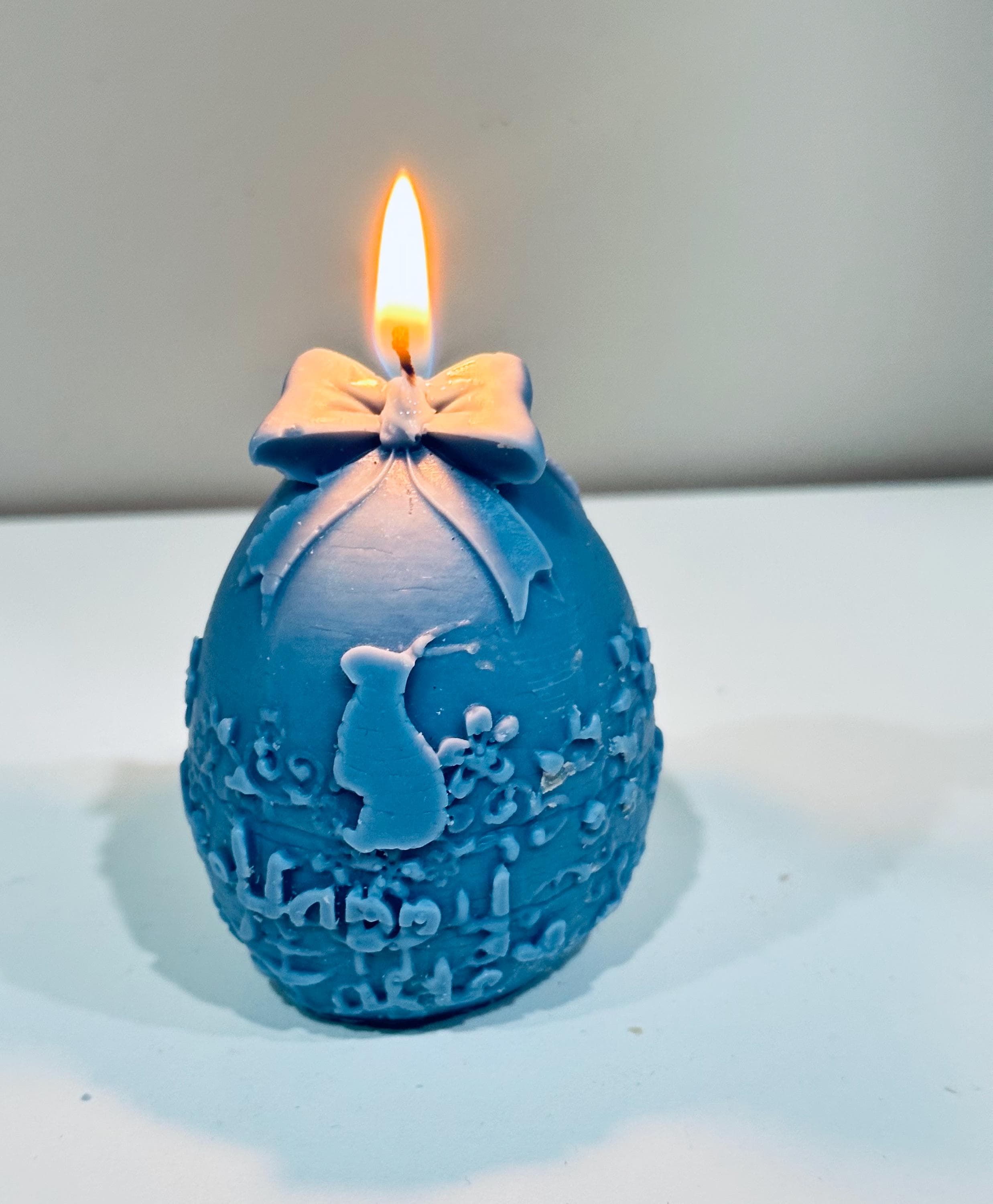 Easter Egg Candle with Bunny – Handmade Soy Wax Easter Decor - image 3