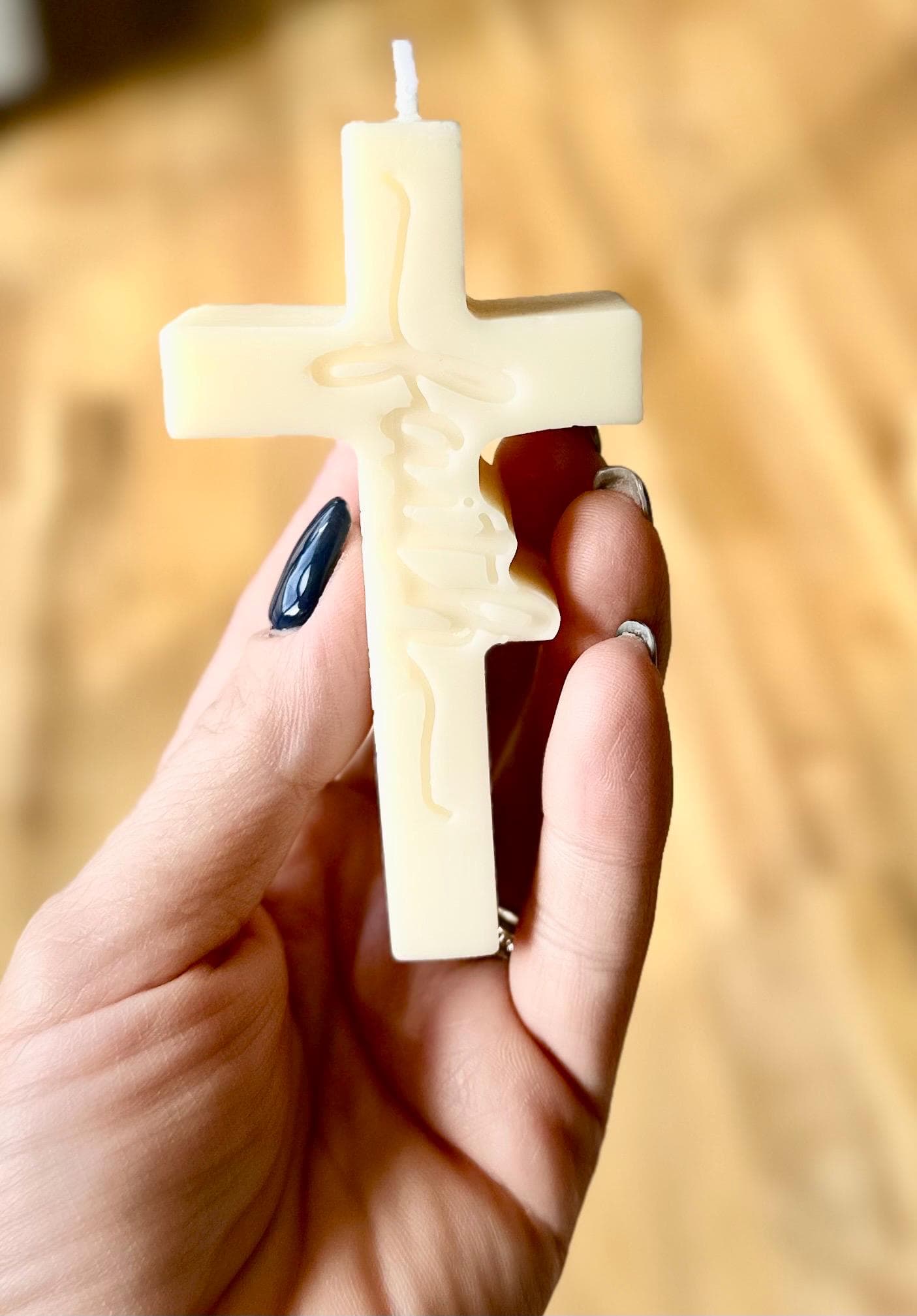 Cross Candle – Christian Soy Candle, Religious Gift, Faith Decor, Minimalist Christian Home Decor - image 3