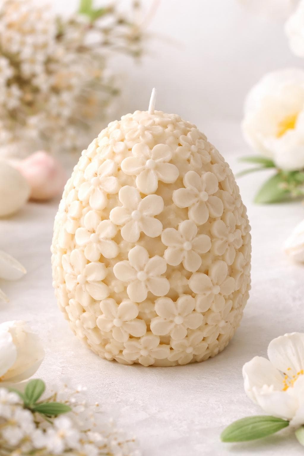Floral Egg Candle | Spring Decor Candle | Easter Gift | Handmade Soy Wax Candle | Aesthetic Home Decor - image 4