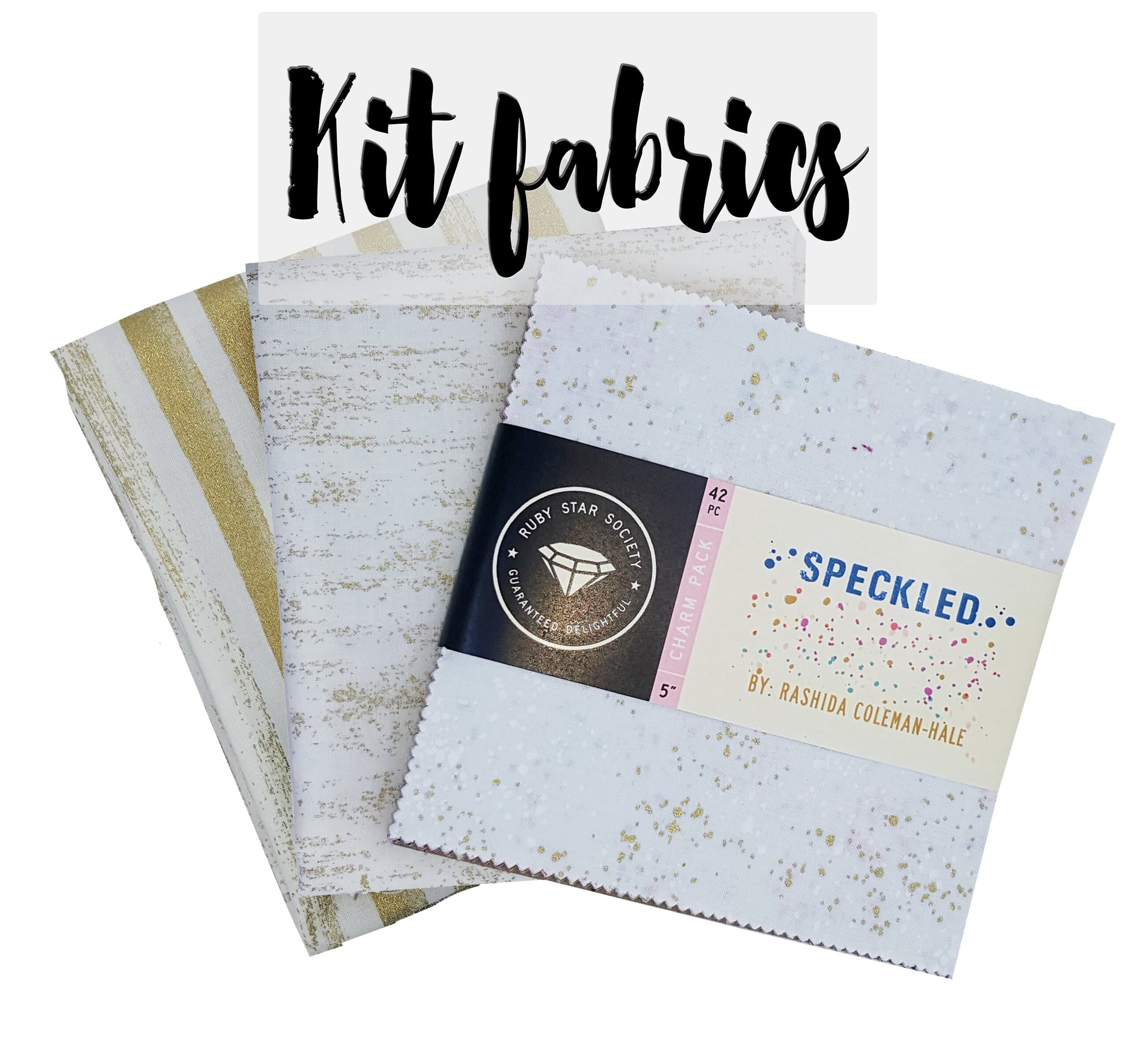 Easy Beginner Quilt Kit, Ruby Star Quilt Kit, Color Block Quilt Kit, Charm Pack Quilt, Partially Precut Quilt Kit, Speckled Quilt Kit - image 3