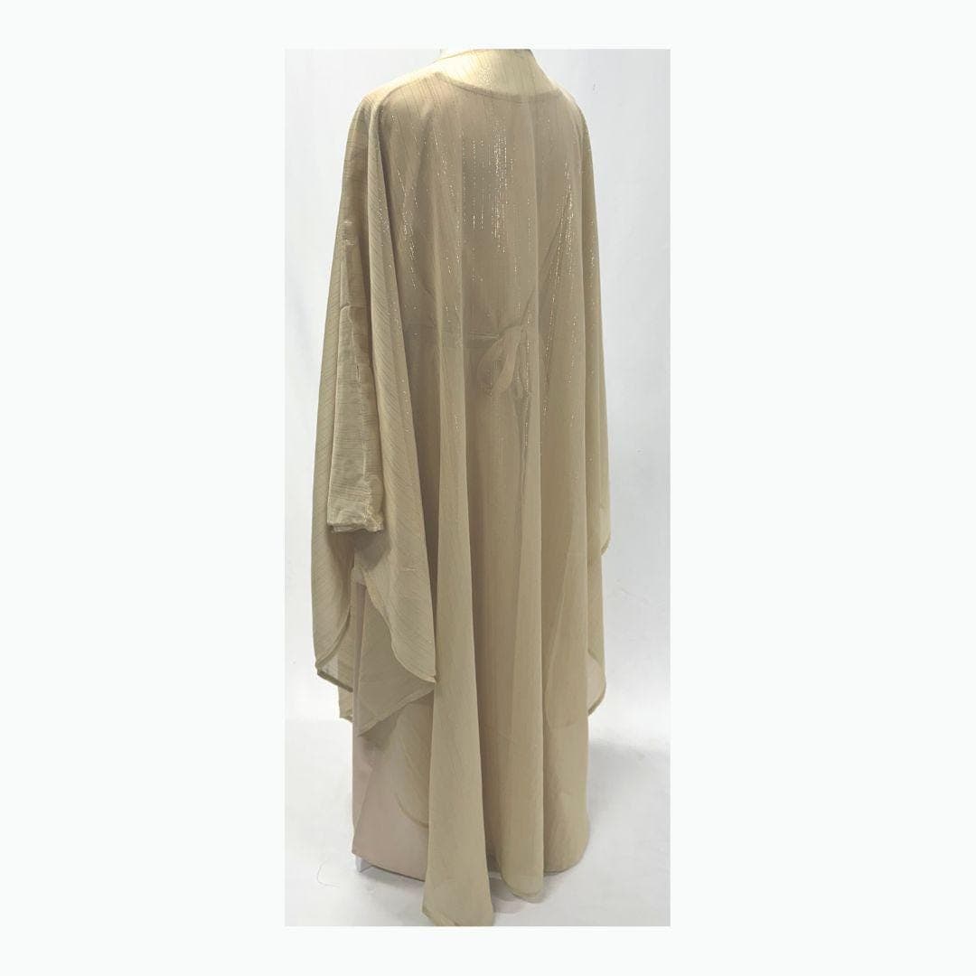 Two-Piece Abaya Set with Belt – Modest Muslim Dress for Eid & Special Occasions - image 4