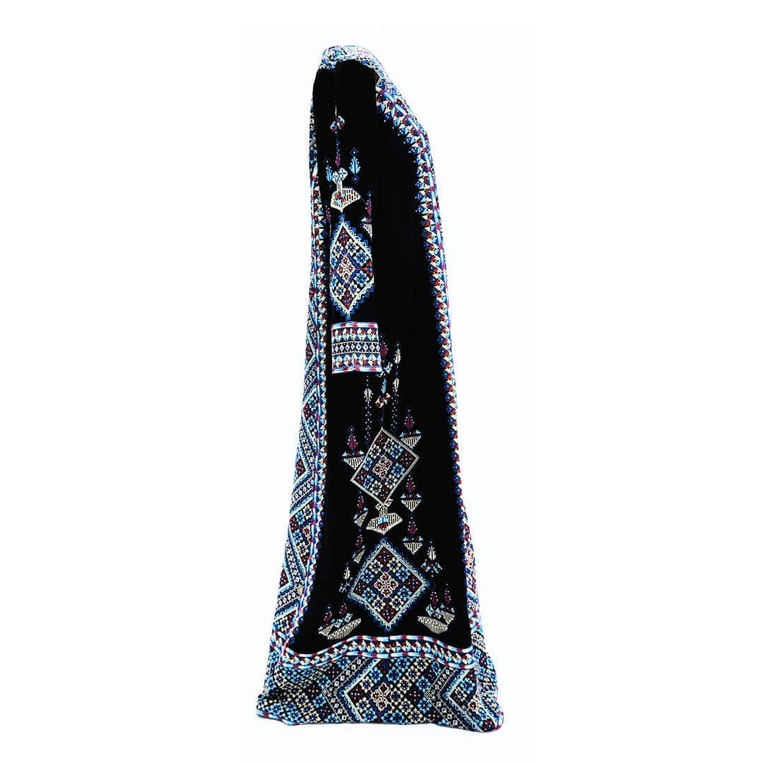 Palestinian Embroidered Dress – Colorful Mosaic Geometric Design - image 3