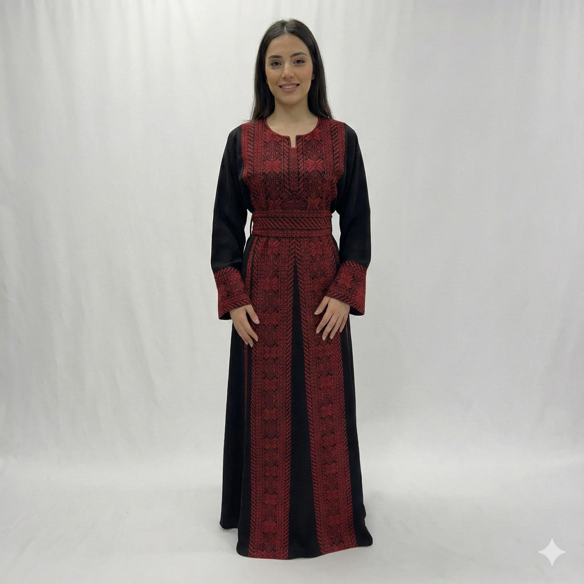 Traditional Palestinian Thobe with Tatreez Embroidery | Black Maxi Dress | Arab Wedding & Eid Outfit - image 4