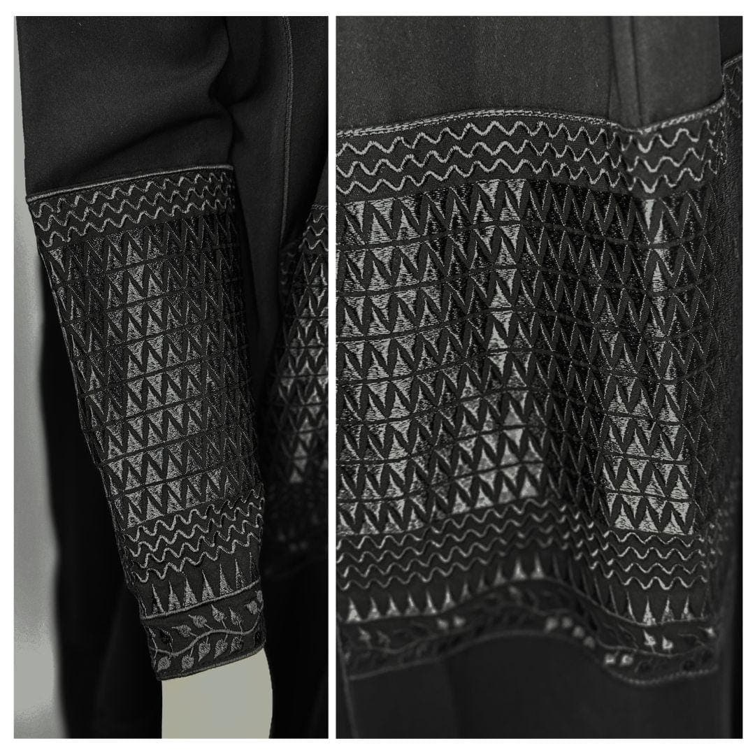 Saudi Abaya with Embroidery, Matching Scarf - image 5