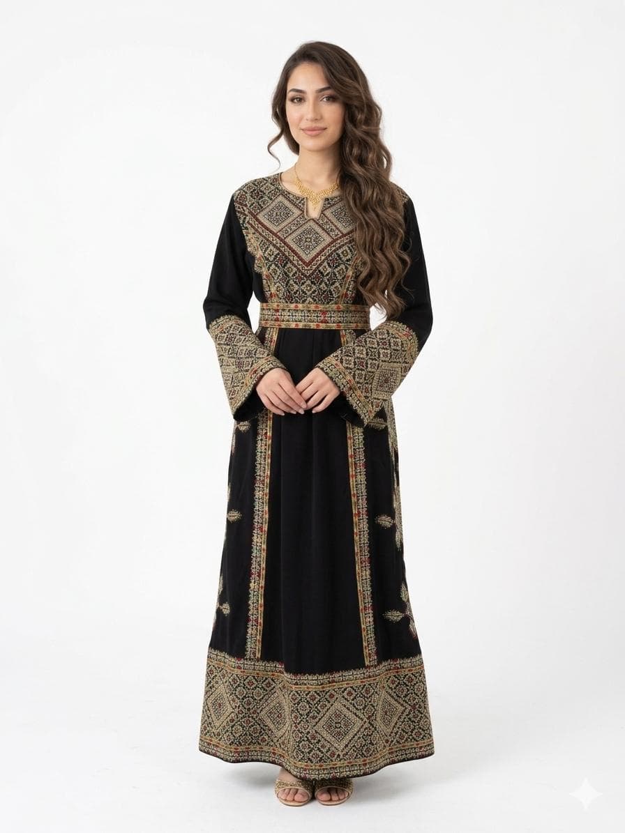 Embroidered Palestinian Rhombus Dress Traditional Pattern - image 5