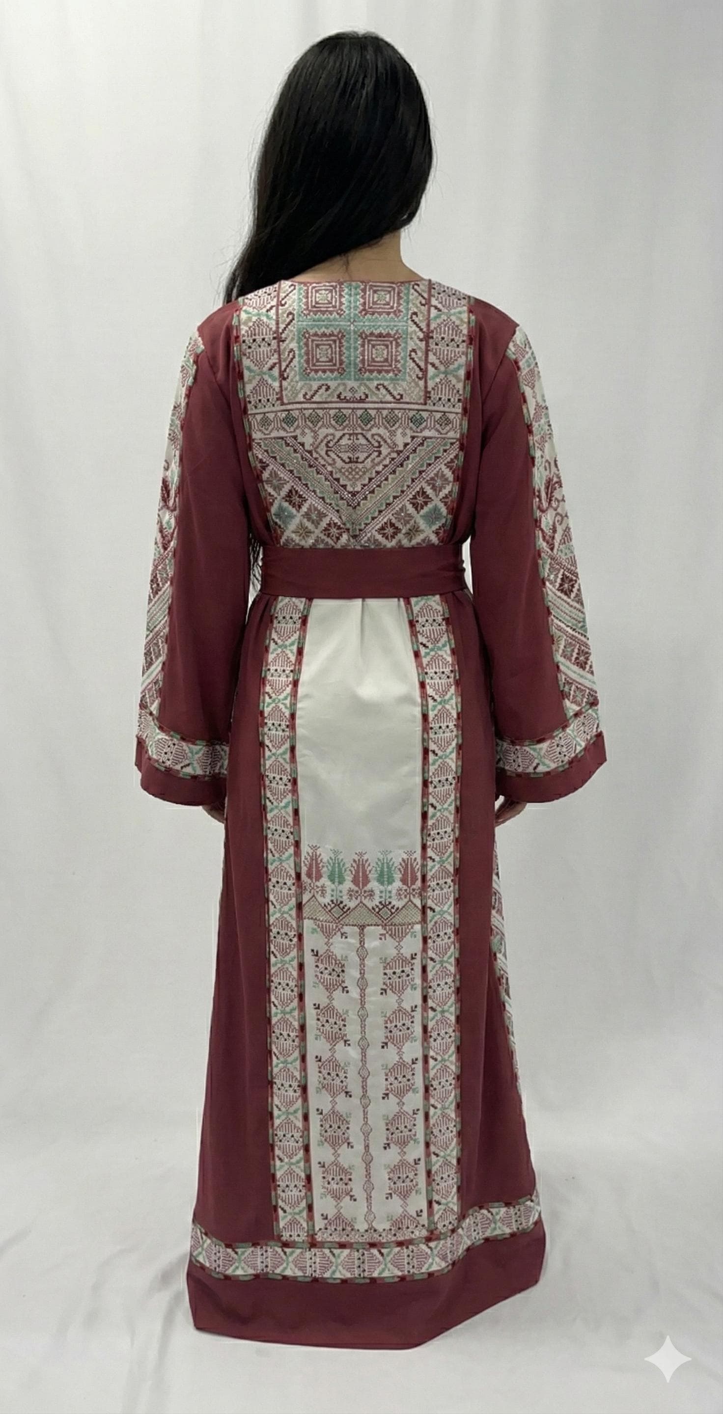 Palestinian Thobe | Pink Tatreez | With Belt and Shawl Set | Henna Wedding Eid Dress - image 5