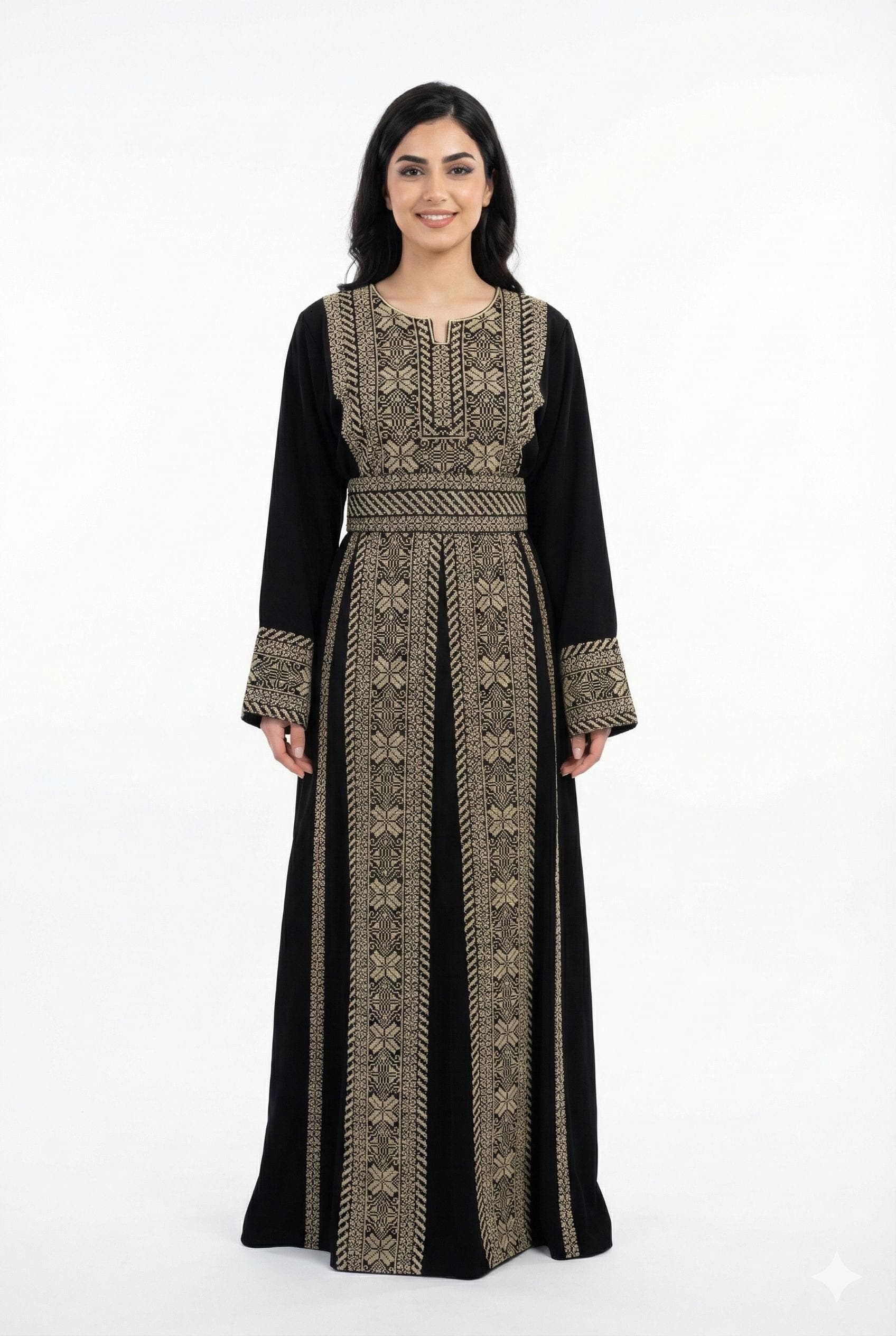 Traditional Palestinian Thobe with Tatreez Embroidery | Black Maxi Dress | Arab Wedding & Eid Outfit - image 3