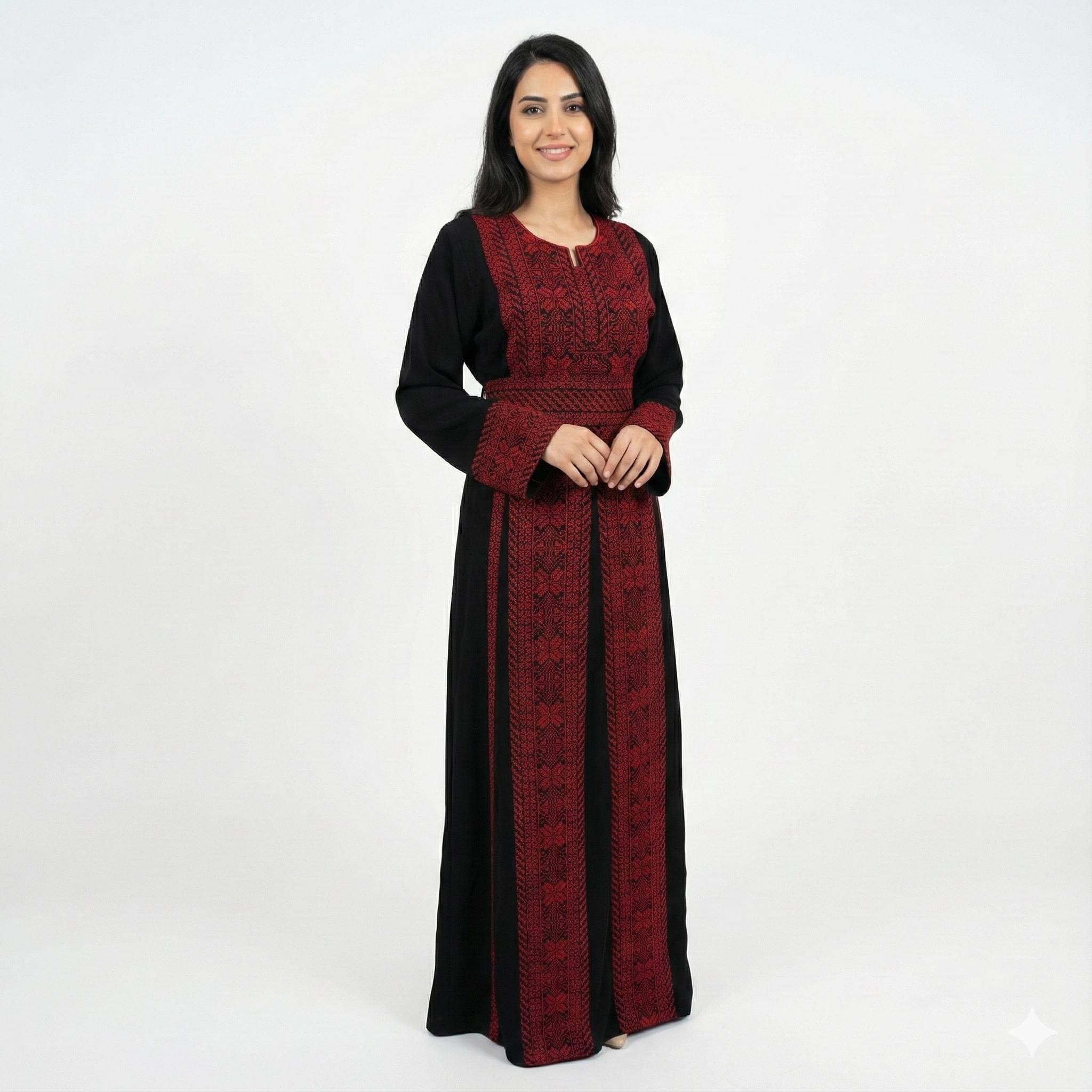 Traditional Palestinian Thobe with Tatreez Embroidery | Black Maxi Dress | Arab Wedding & Eid Outfit - image 5