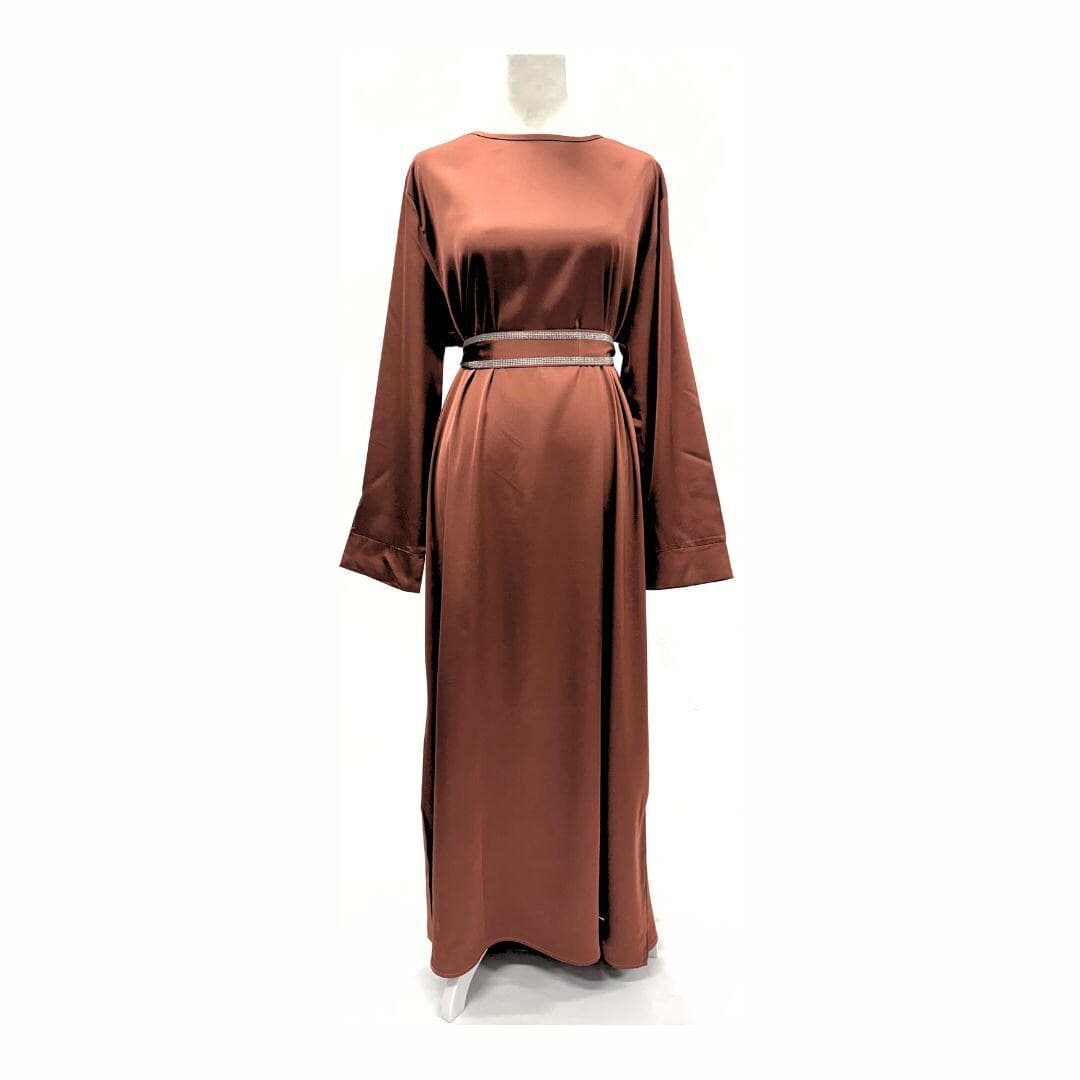 Two-Piece Abaya Set with Belt – Modest Muslim Dress for Eid & Special Occasions - image 3
