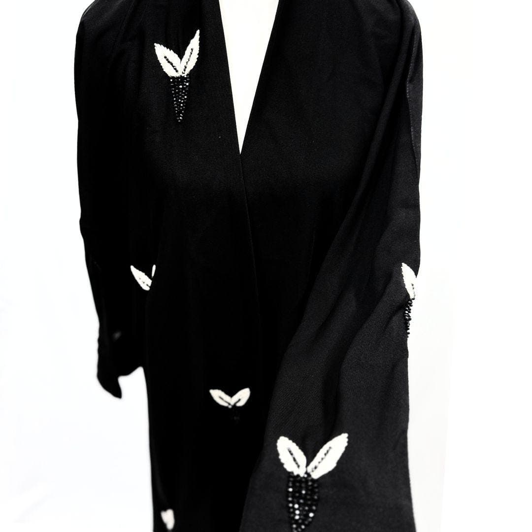 Black Embellished Abaya - Saudi Open Style Abaya for Women - image 5