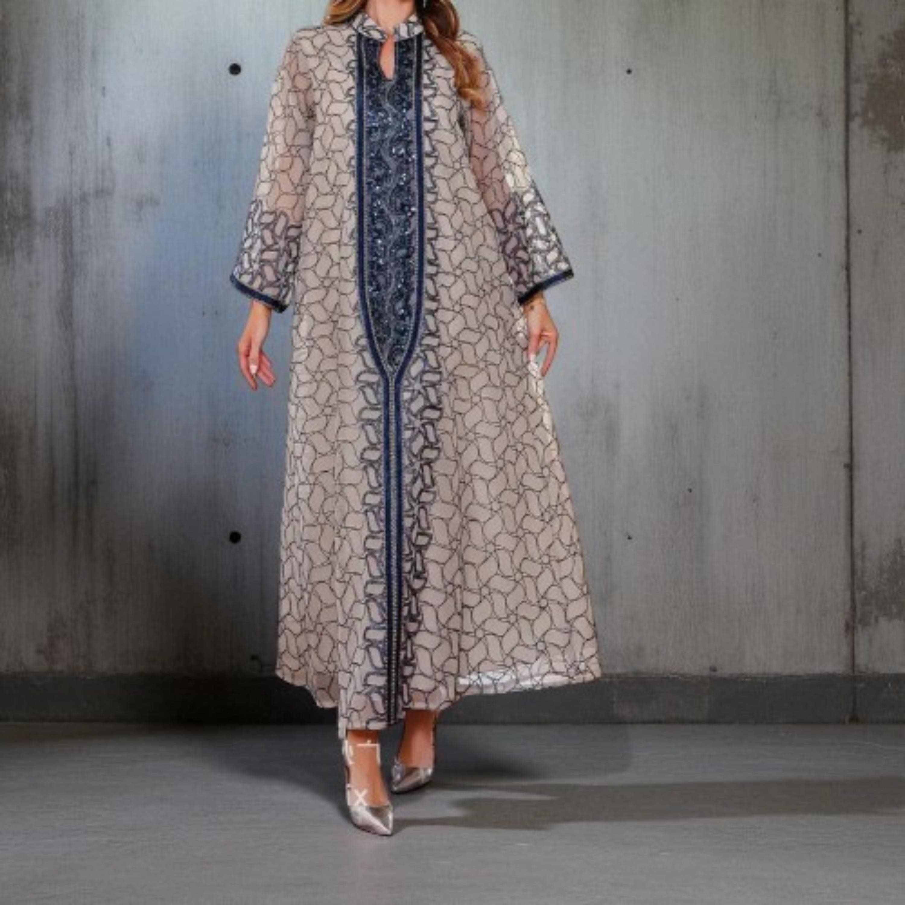 Embroidered Abaya Robe – Luxury Evening Dress for Women, Muslim Modest Fashion - image 3