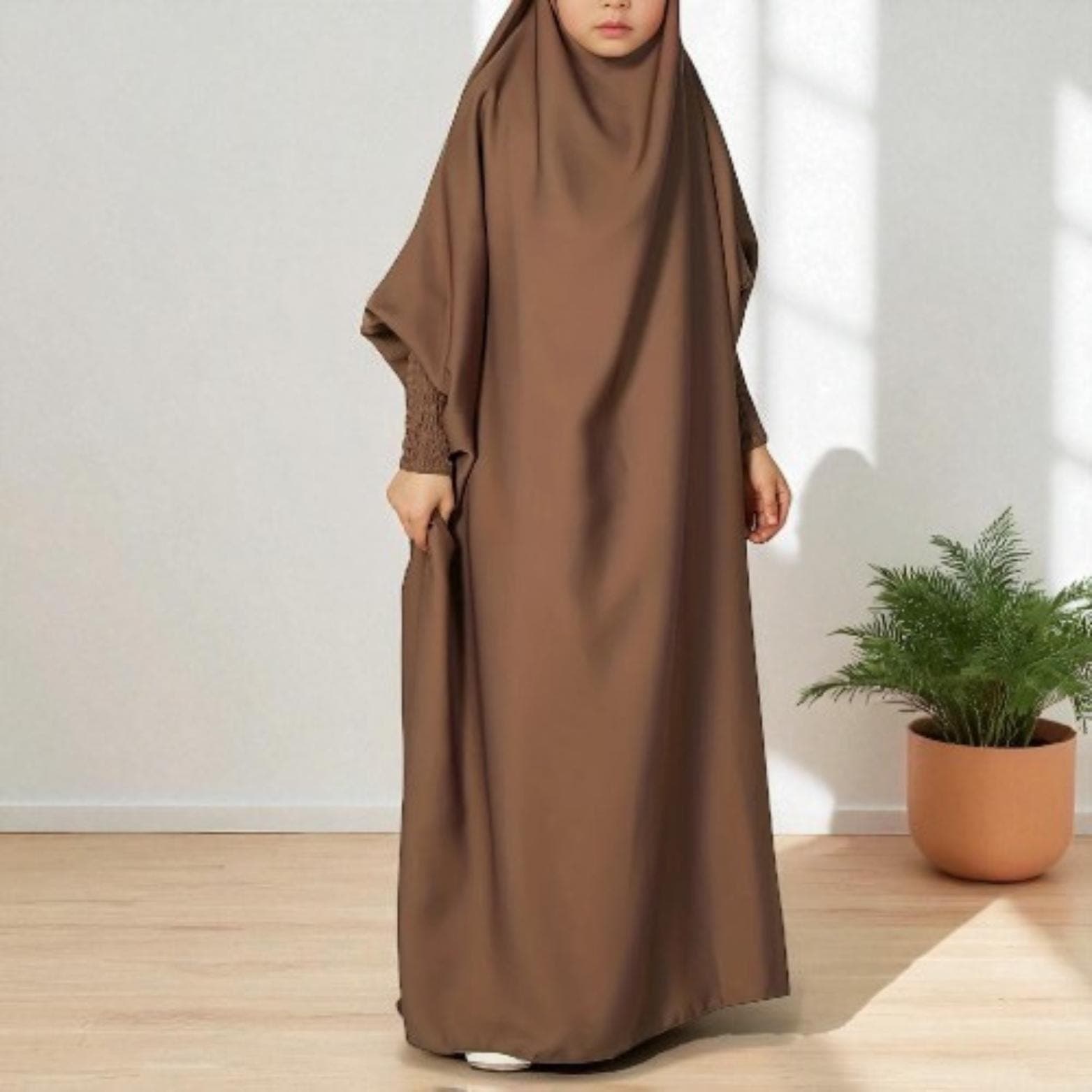 Kids Ramadan Abaya: Girls' Long Kaftan Robe Dress - Modest Muslim Clothing - image 4