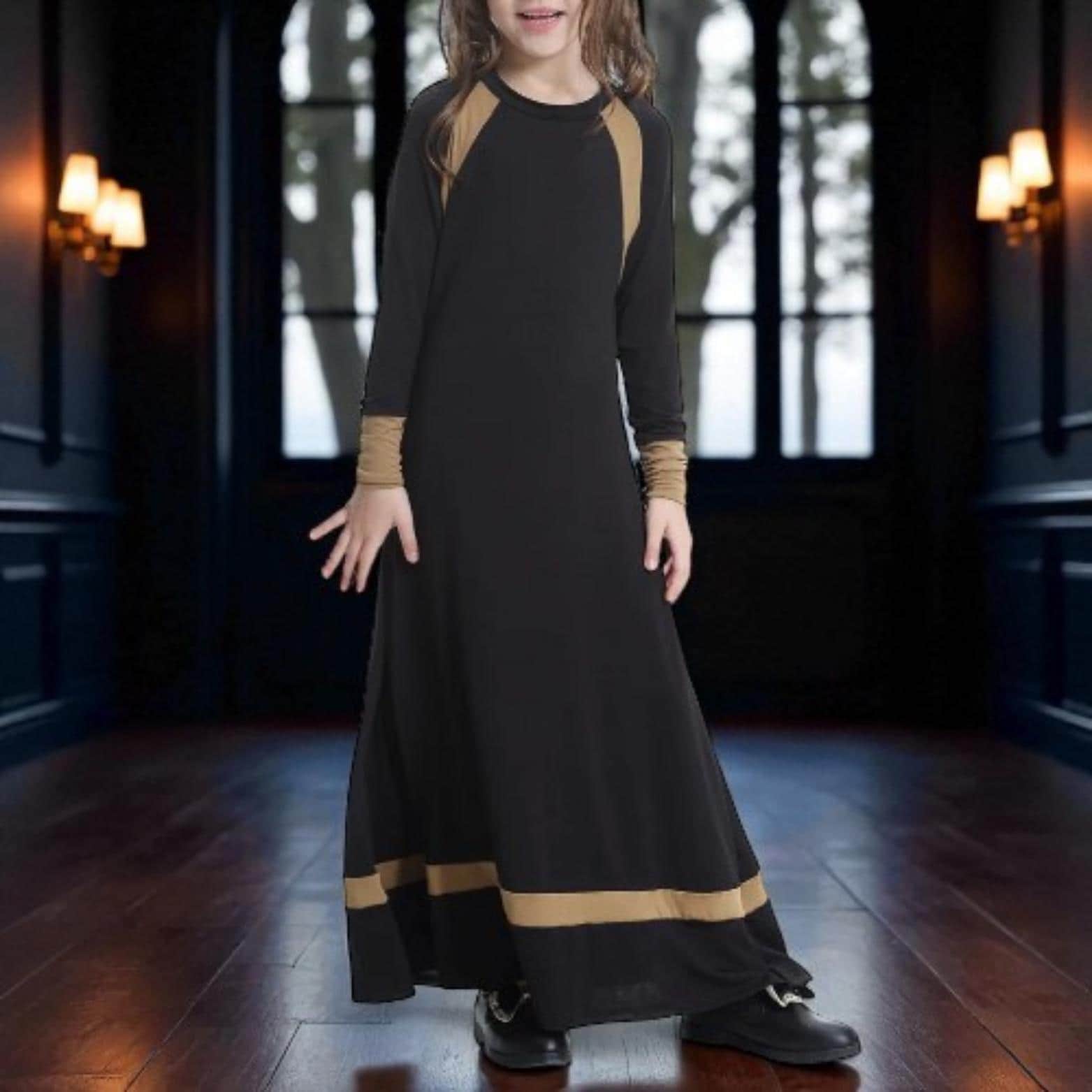 Girl's Maxi Hijab Dress: Turkish Abaya, Islamic Kaftan