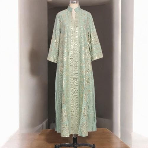 Embroidered Sequin Abaya Dress: Muslim Eid Kaftan Robe - image 3