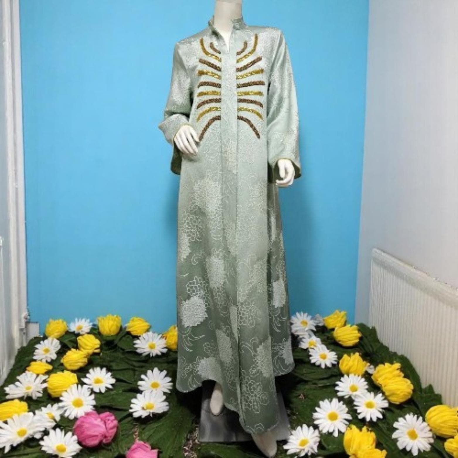 Embroidered Ramadan Abaya: Beaded Eid Djellaba Kaftan - image 3