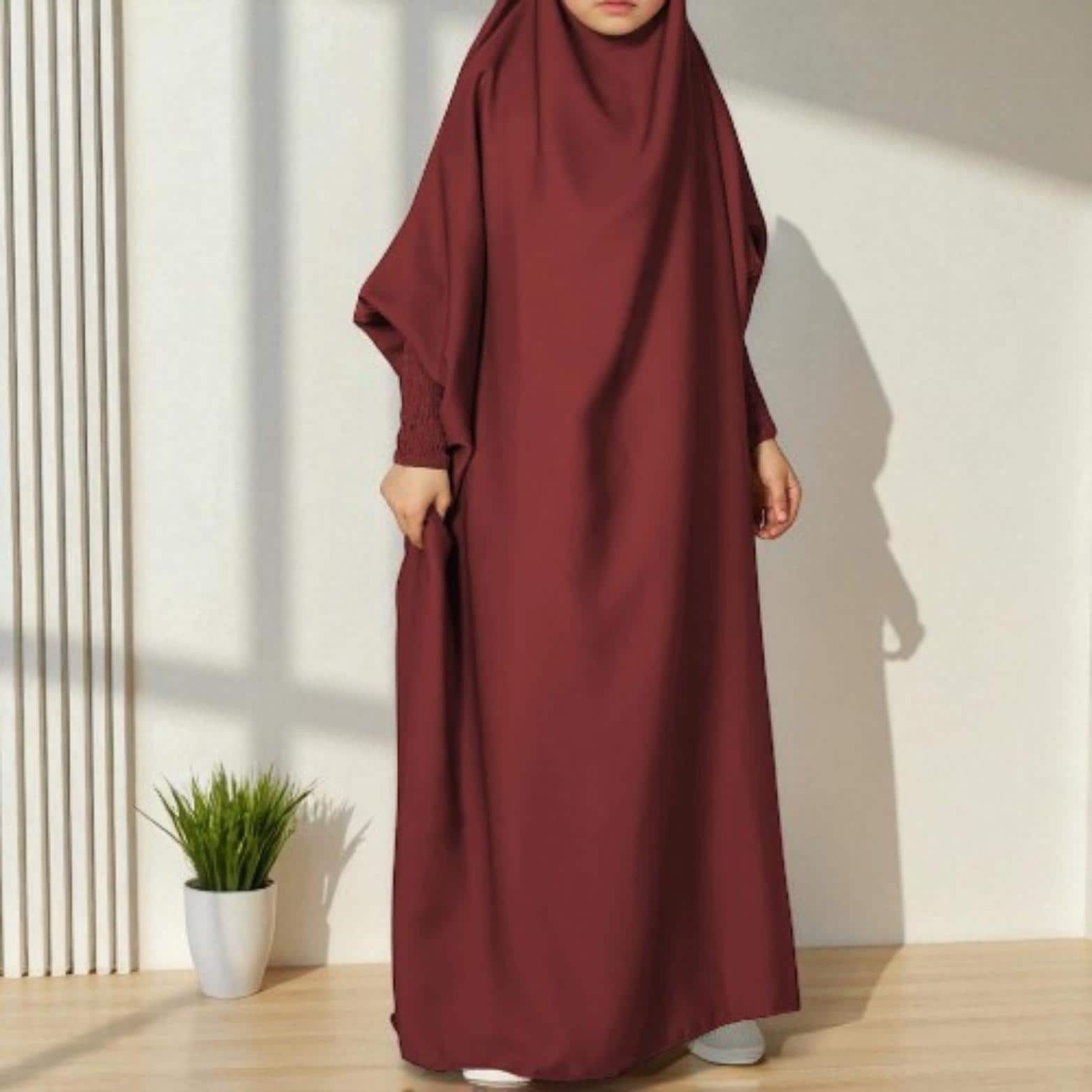 Kids Ramadan Abaya: Girls' Long Kaftan Robe Dress - Modest Muslim Clothing - image 3