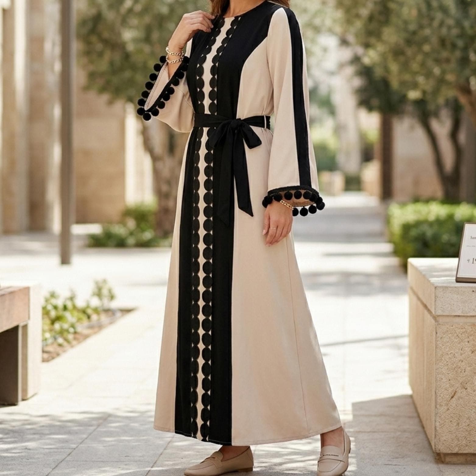 Middle Eastern Lace Abaya, Elegant Modest Dress, Islamic Clothing, Women’s Abaya, Eid Outfit, Gift for Her - image 3