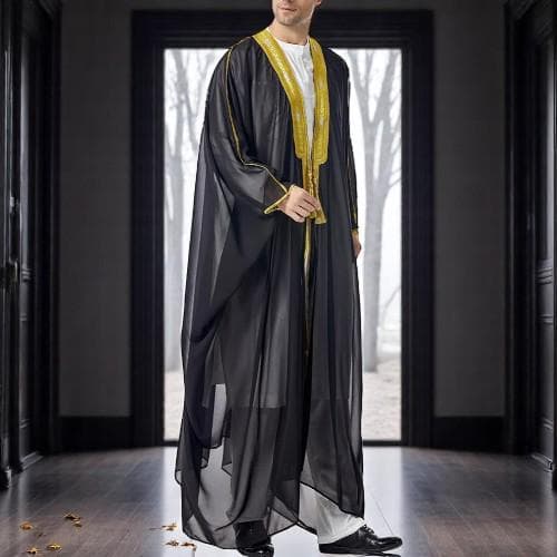Muslim Men's Jubba Thobe: Islamic Ramadan Abaya Cardigan - image 4