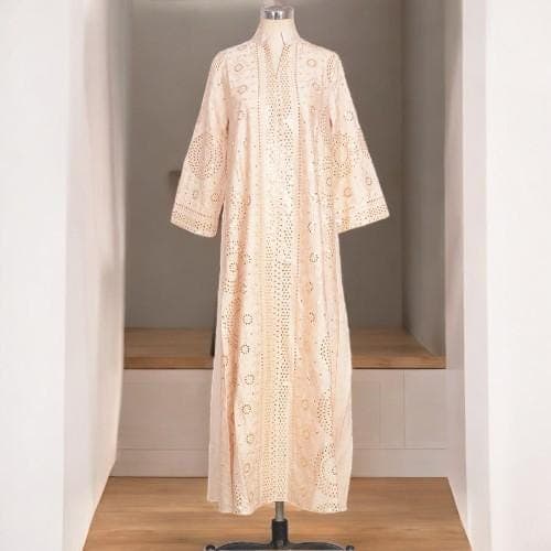 Embroidered Sequin Abaya Dress: Muslim Eid Kaftan Robe - image 5