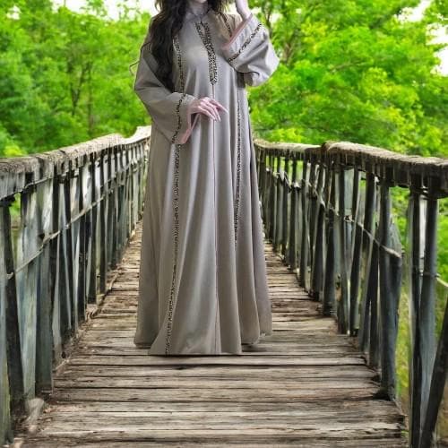 Embroidered Abaya: Dubai Kaftan, Muslim Maxi Dress - image 3