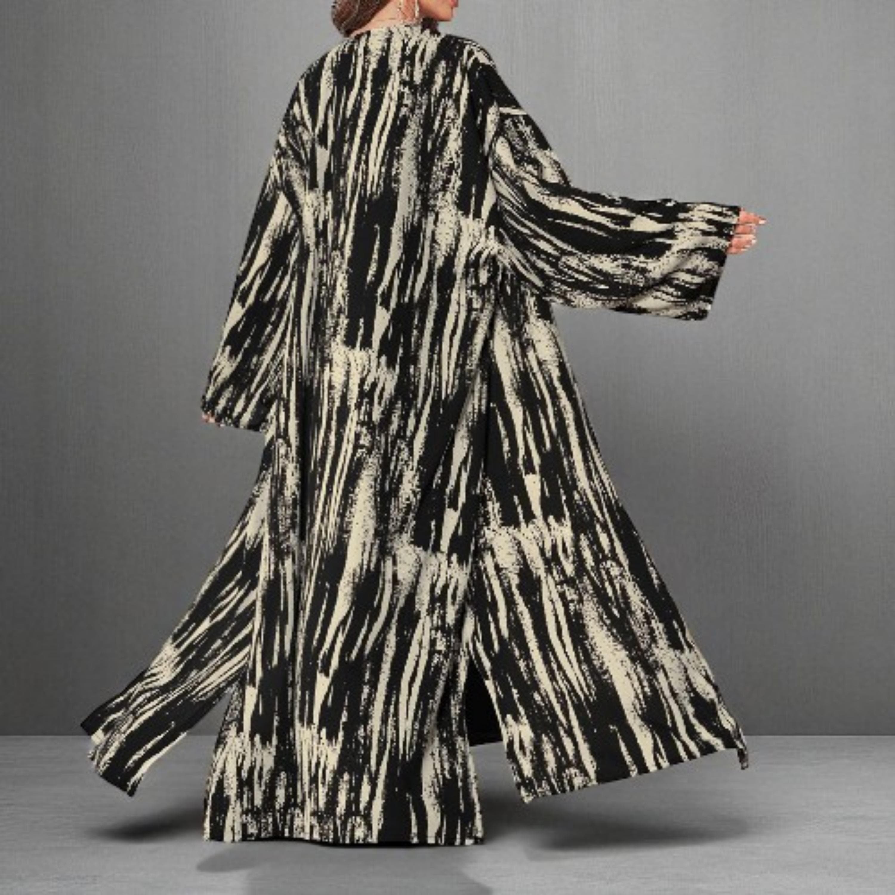 Printed Arab Abaya with Shawl – Muslim Modest Robe - image 4