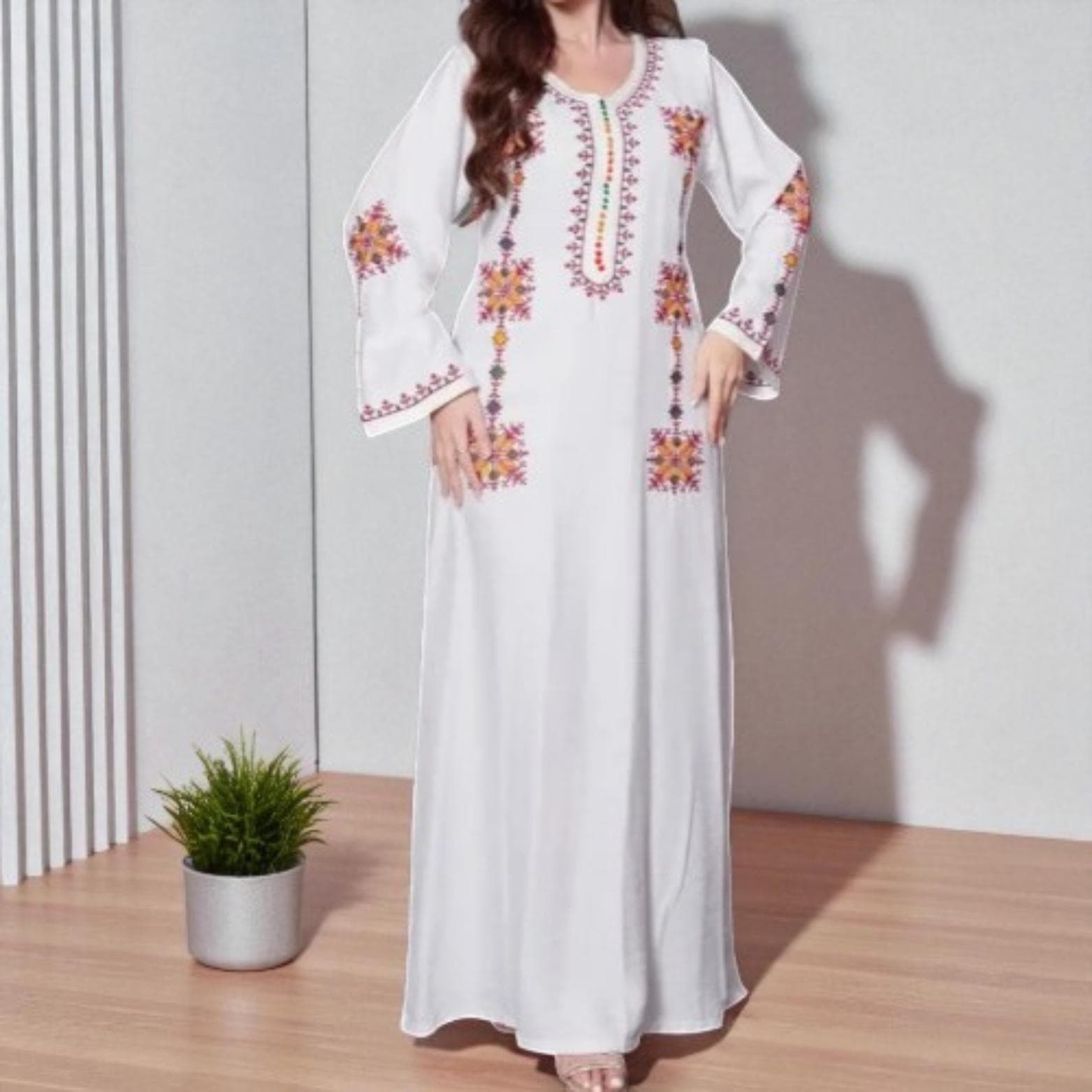 2025 Muslim Women's Clothing – Middle Eastern Dubai Abaya, Embroidered Floral Long Dress for Women - image 3