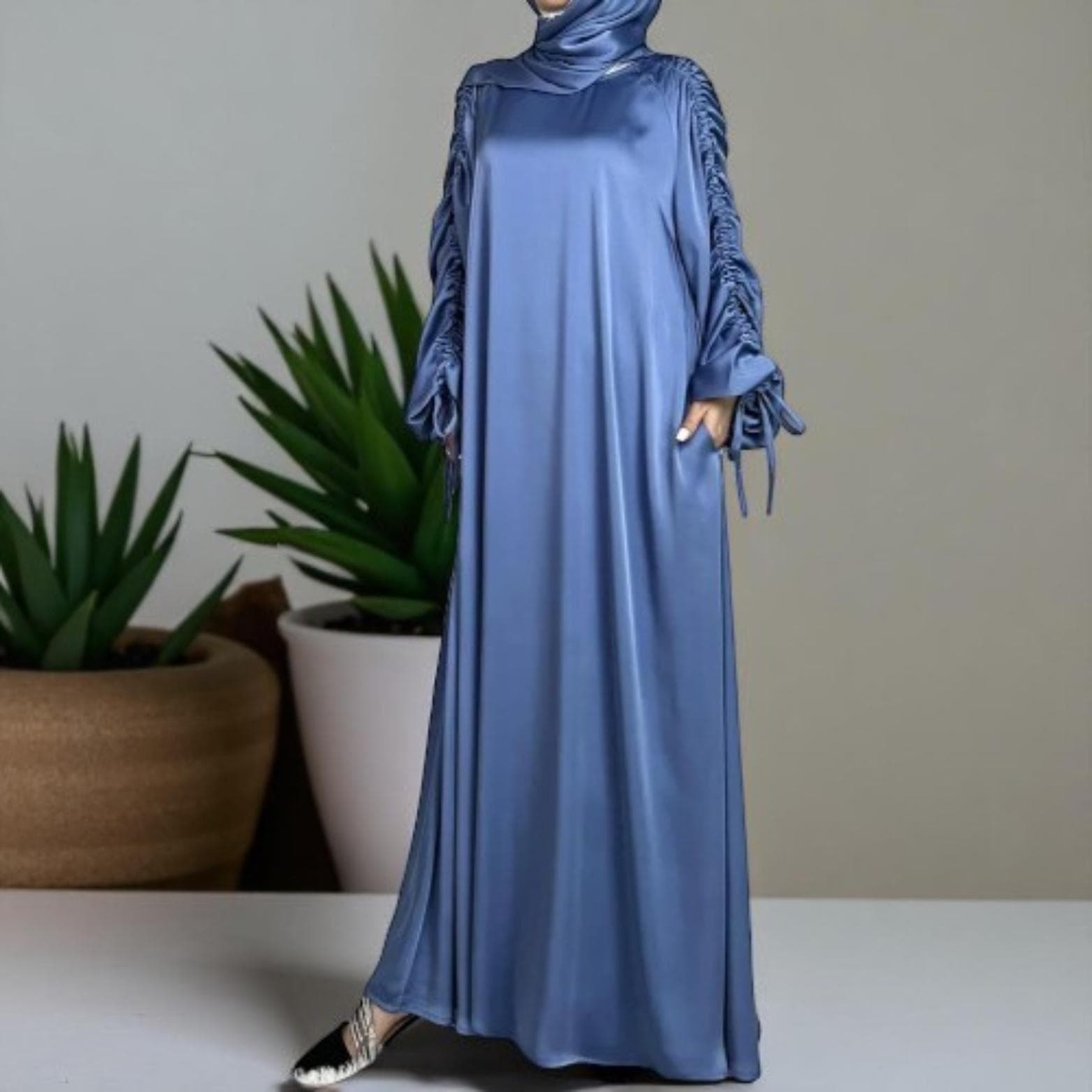 Moroccan Kaftan Dress: Modest Abaya Gown for Eid Ramadan - image 4