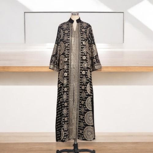 Embroidered Sequin Abaya Dress: Muslim Eid Kaftan Robe - image 4