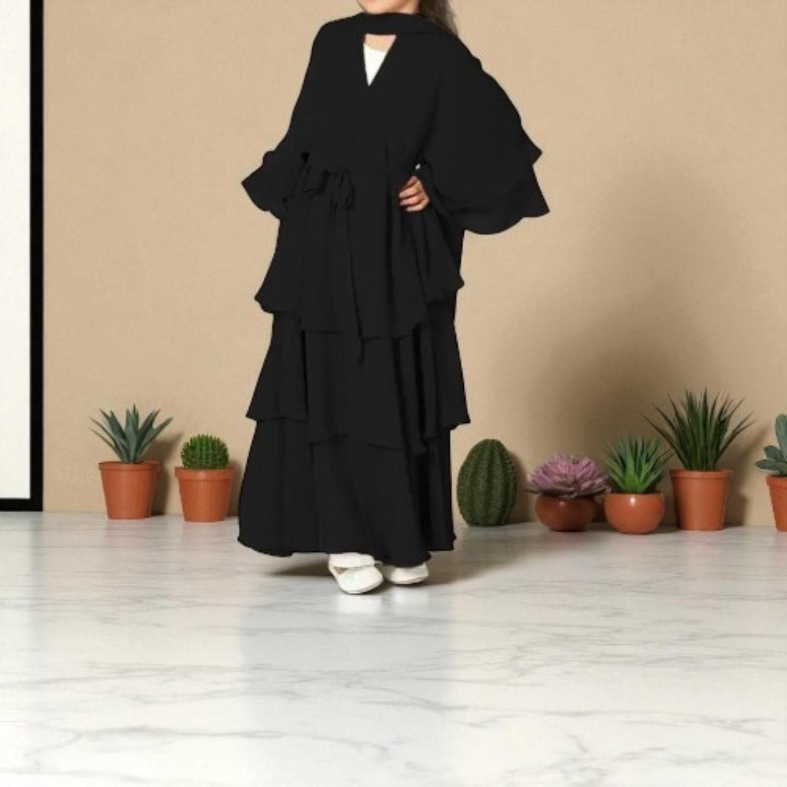 Chiffon Niqab Khimar Abaya: Muslim Prayer Dress for Women & Kids - image 3