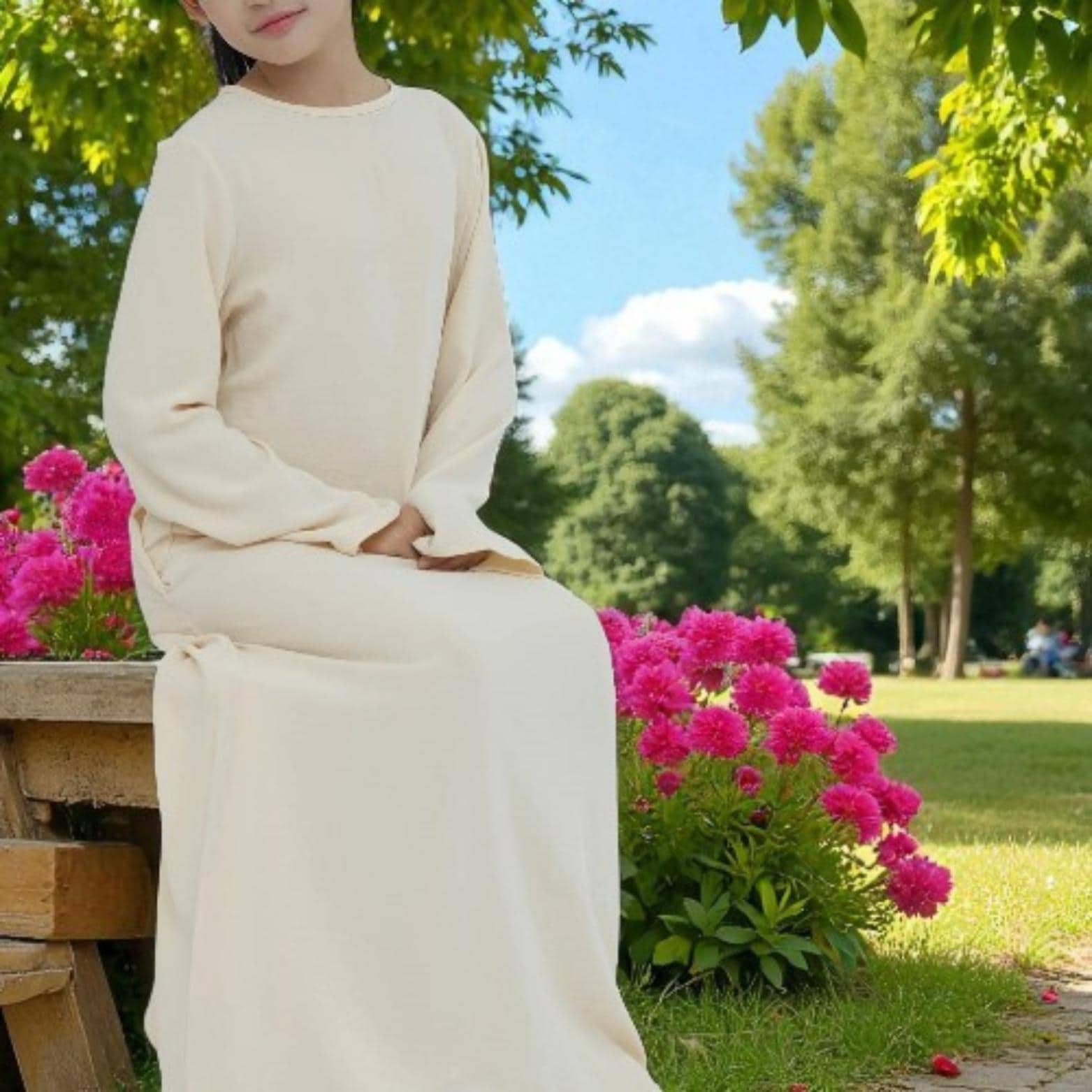 Girl's Turkish Abaya – Children's Long Maxi Hijab Dress - image 5