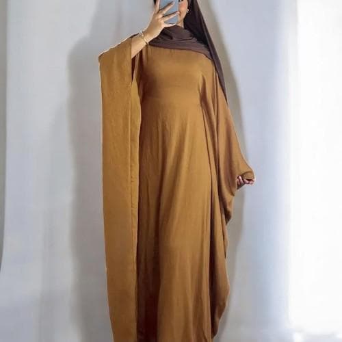 Soft Crepe Batwing Abaya: Dubai Muslim Modest Dress - image 5