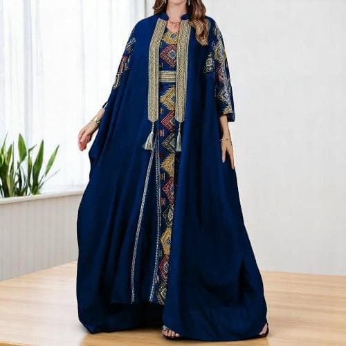 Embroidered Abaya Dress & Open Cardigan: Dubai Ramadan Kaftan - image 4