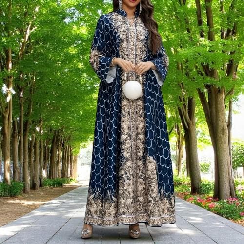 Eid Abaya Dress: Diamond Kaftan, Moroccan Jellabiya Robe - image 3