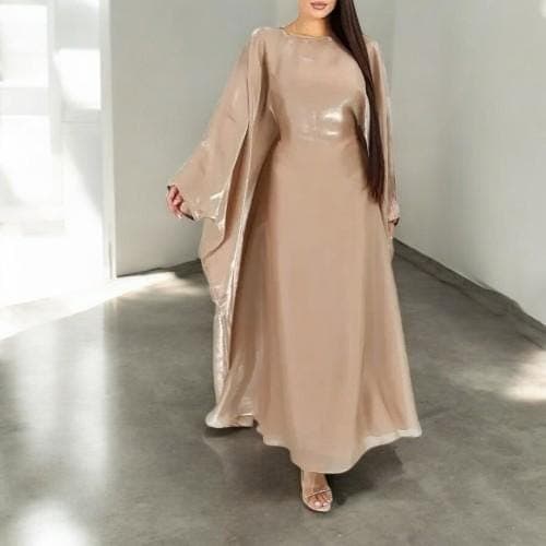 Luxury Batwing Satin Abaya: Dubai Kaftan Maxi Dress - image 4