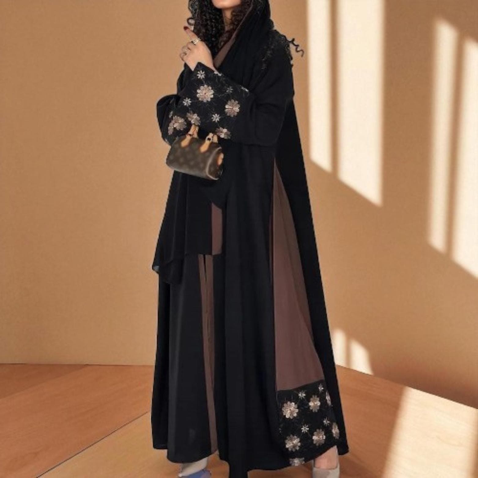 Embroidered Abaya Cardigan Robe: Modern Dubai Jellabiya Dress - image 3