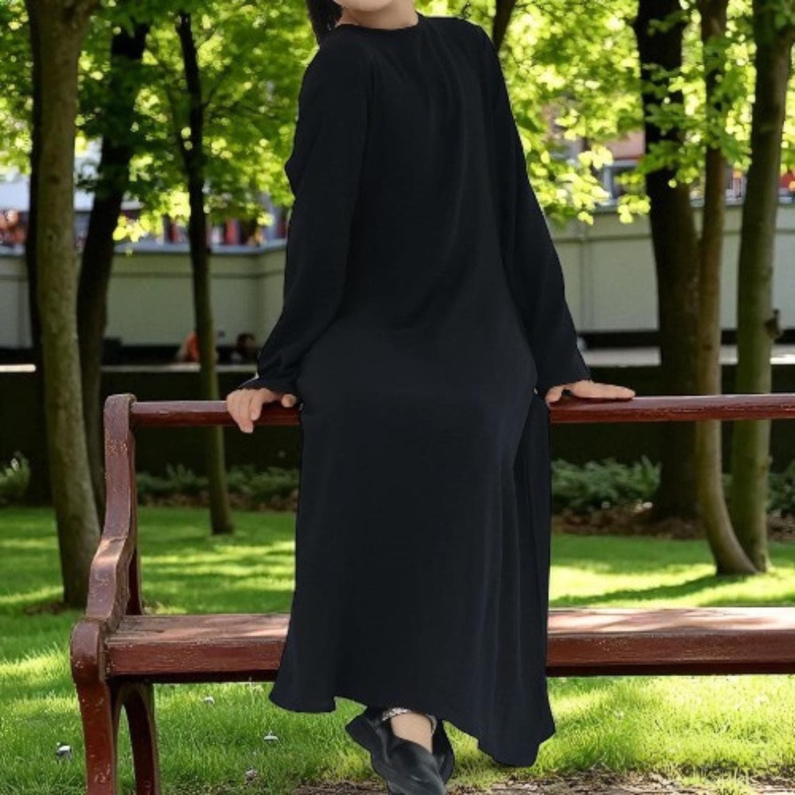 Girl's Turkish Abaya – Children's Long Maxi Hijab Dress - image 3