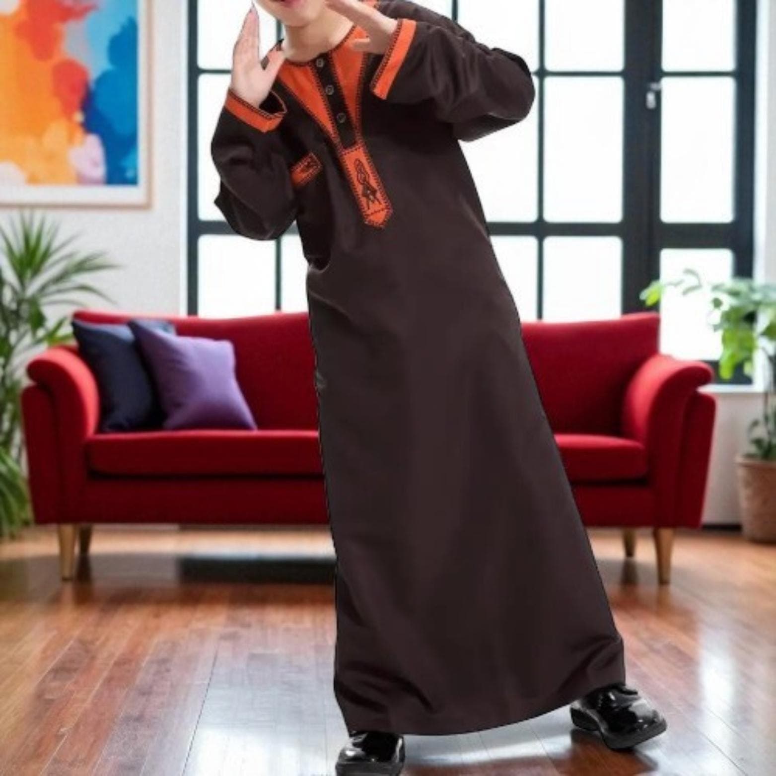 Boys' Islamic Thobe – Dubai Jubba Kaftan, Eid Ramadan Clothing - image 5