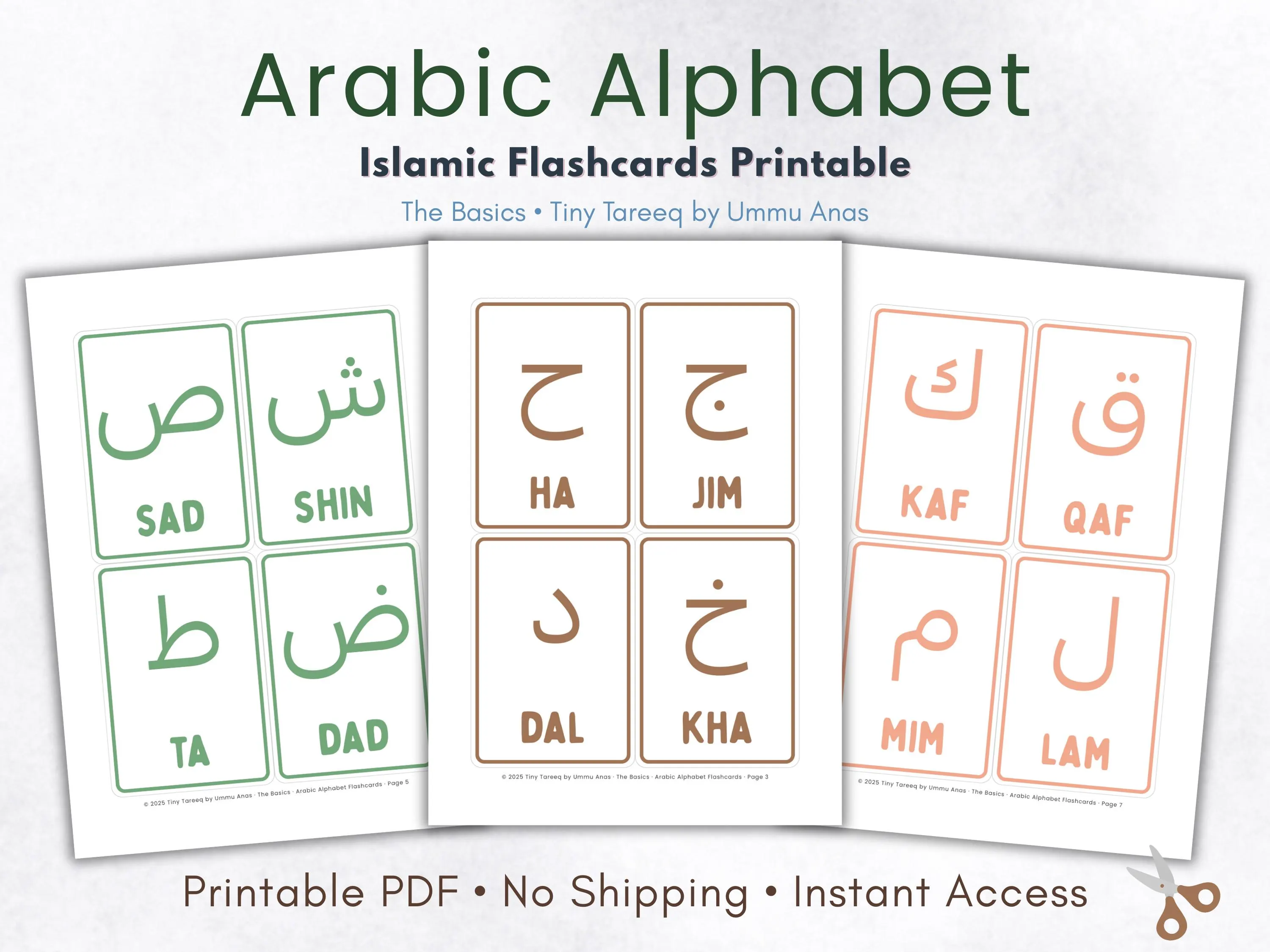 Arabic Alphabet Flashcards: Arabic Letter Learning (Printable PDF) - image 3