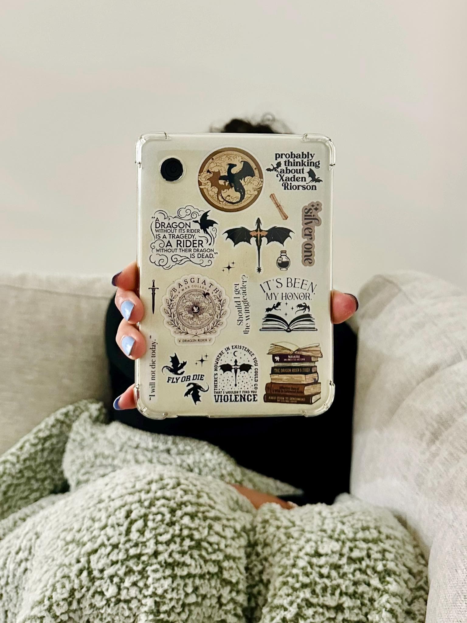Fourth Wing Kobo Clara Clear Case Insert | Fantasy Bookish Printable (Color & BW) | Digital Download - image 4